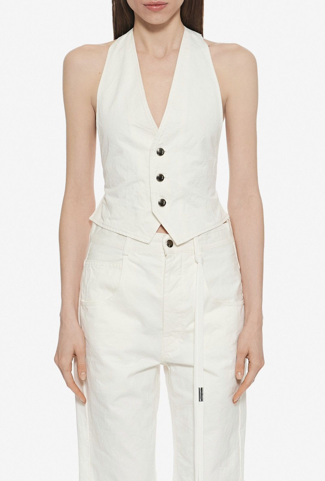 Ann Demeulemeester Ann Demeulemeester Monique Cotton Twill Vest Size S / US 4 / IT 40 - 1 Thumbnail