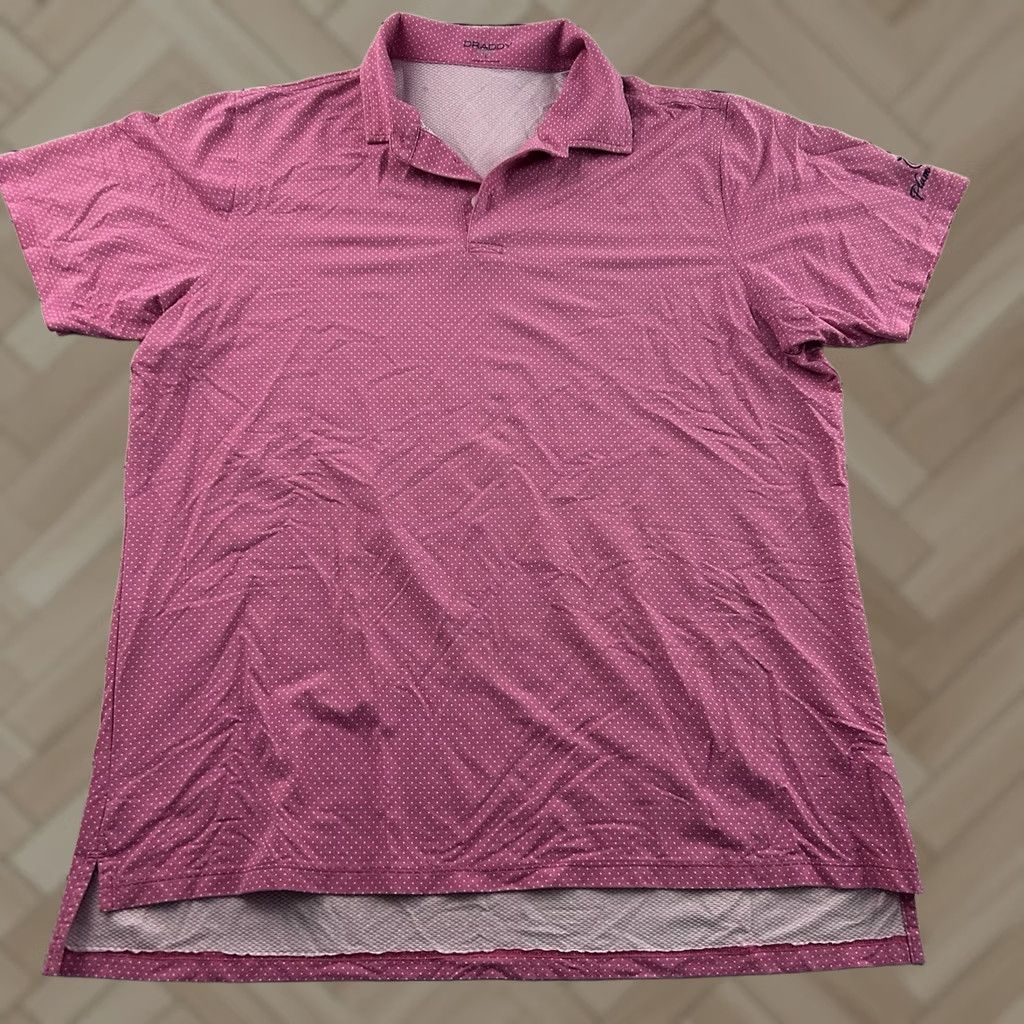 Vintage B Draddy Polo Shirt Men's Large Pink Short Sleeve Button-Up Polka Dot Embroidered Casual Sports Shirt Size US L / EU 52-54 / 3 - 1 Thumbnail