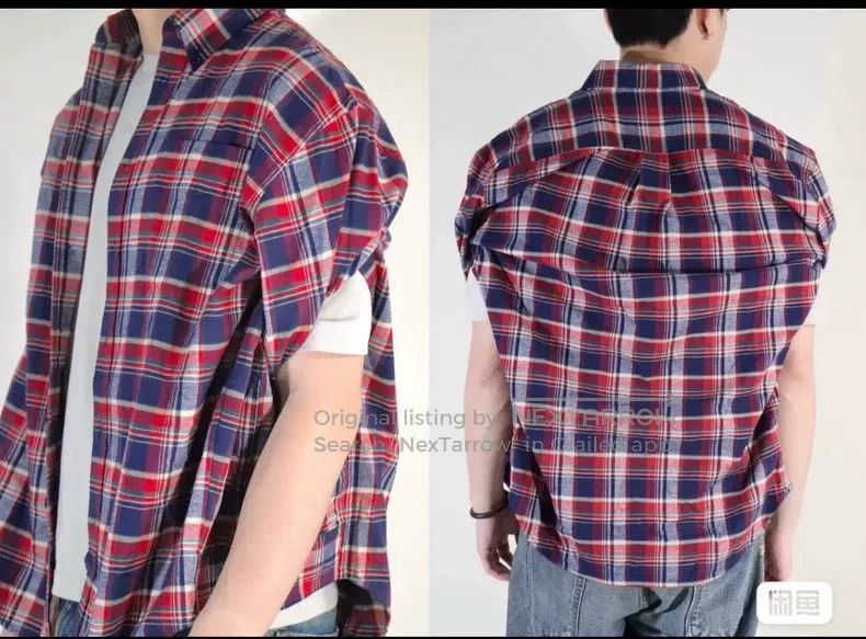 Balenciaga Balenciaga Plaid cotton sleeveless collar poncho shirt Size XXS / US 00 / IT 34 - 6 Thumbnail