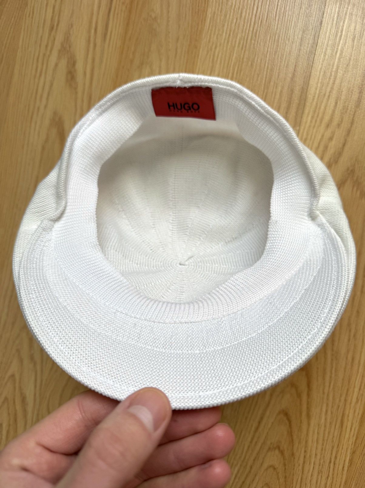 Hugo Boss HUGO Boss White Mesh Flat Cap Summer Ivy Driving Hat Golf M Size ONE SIZE - 7 Thumbnail