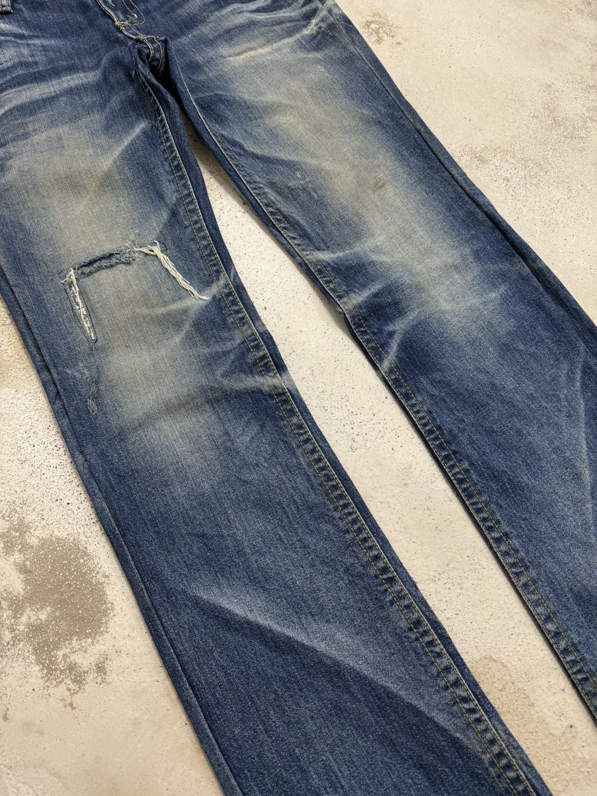 Japanese Brand Lolita Distressed Embroidery Mudwash Whisker Union Jack Pant Size US 29 - 5 Thumbnail