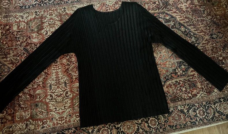 Issey Miyake issey miyake size:3 Pleated round-neck ribbed top 2505-Nex Size XXS / US 00 / IT 34 - 2 Thumbnail