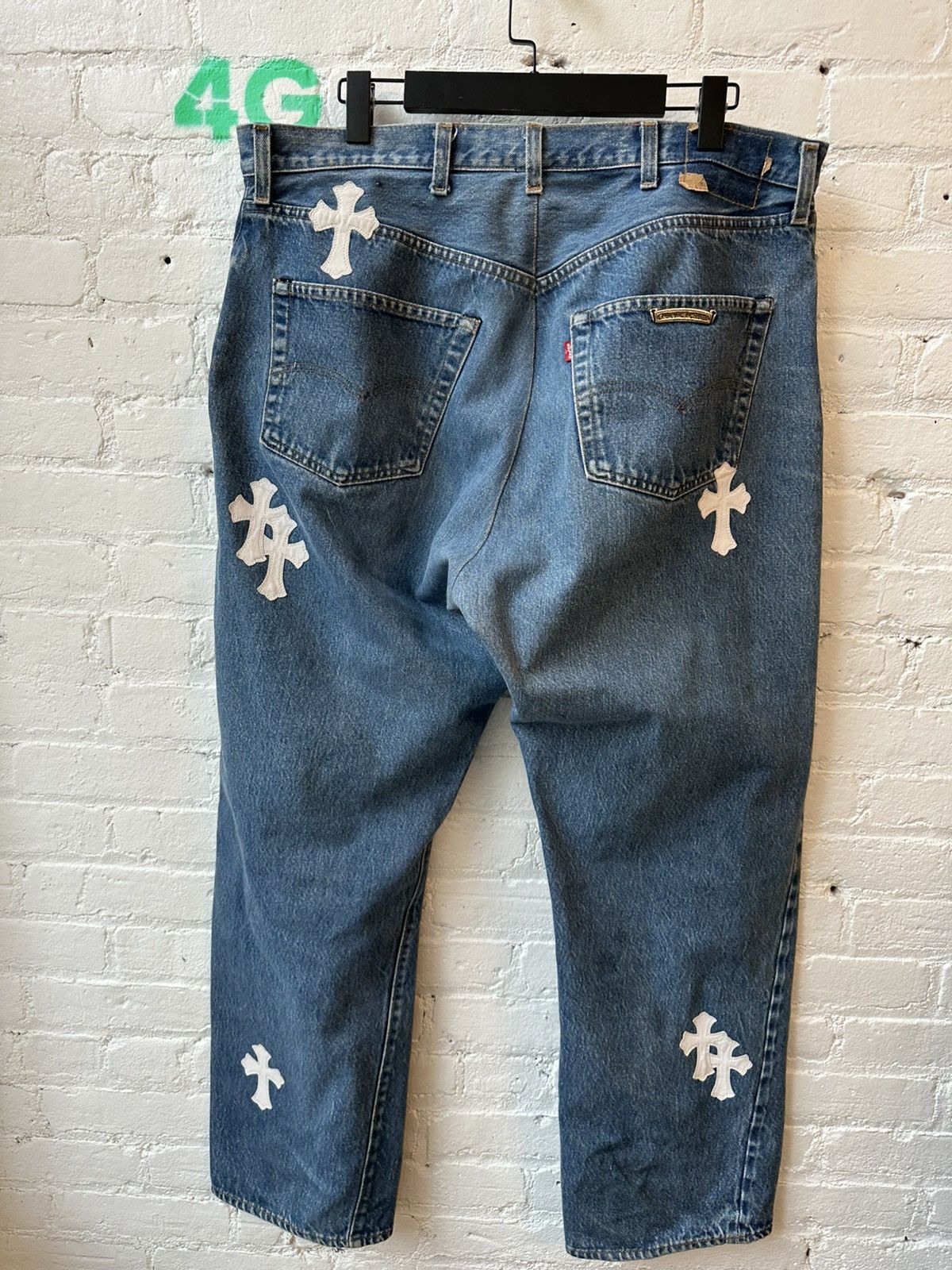 Chrome Hearts Chrome Hearts RARE white cross patch levi jeans 38 40 Size US 36 / EU 52 - 5 Thumbnail