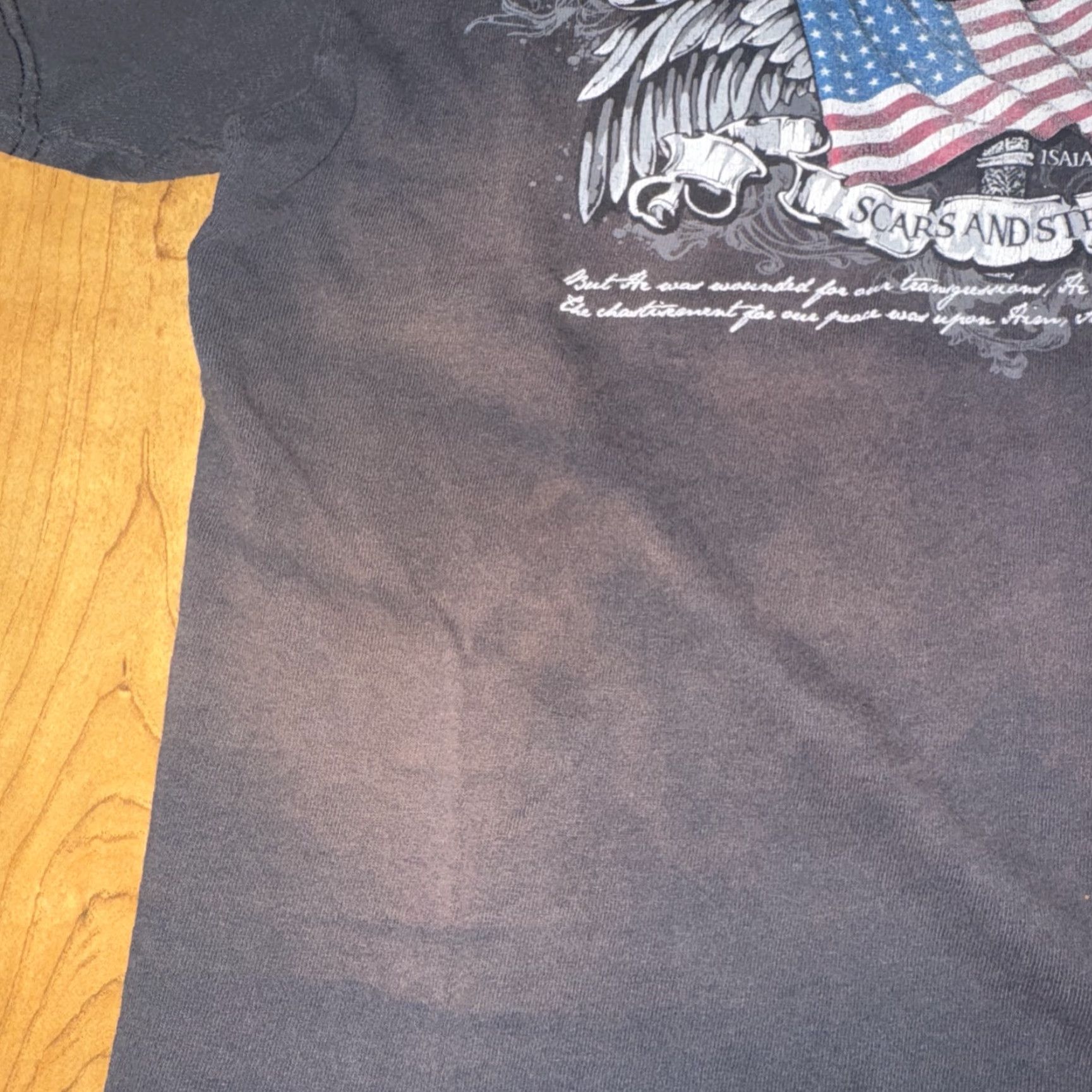 Vintage VINTAGE Y2K Christian Patriotic T-Shirt Jesus Cross Eagle USA Flag Black Medium Size US M / EU 48-50 / 2 - 4 Thumbnail