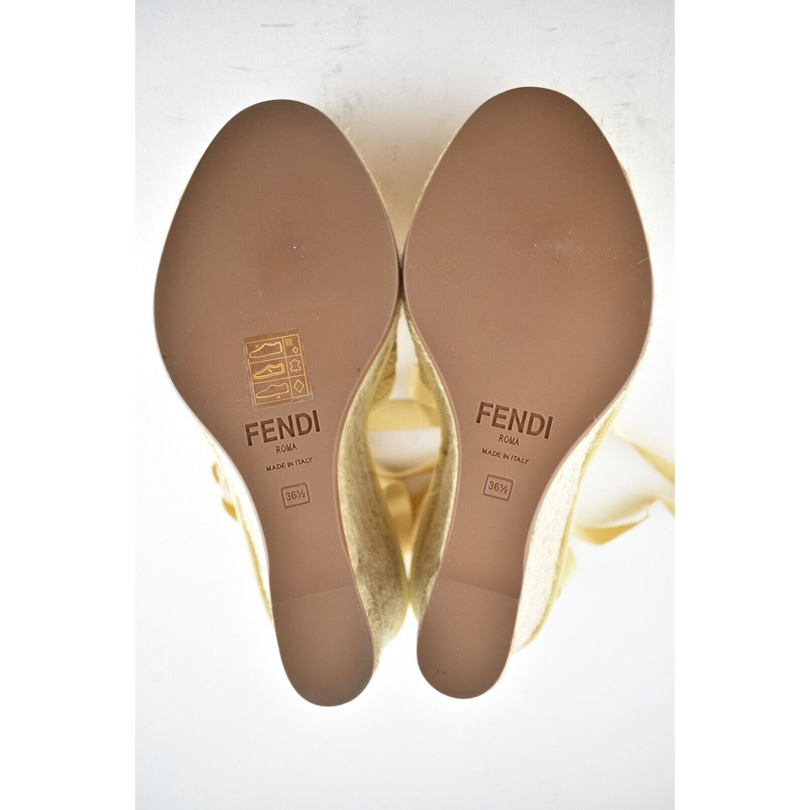 Fendi Roma FF Logo Ankle Strap Lace Up Sandal Wedge Heel 36.5 Size US 6.5 / IT 36.5 - 12 Thumbnail