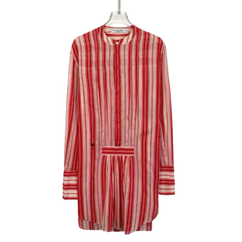 Dior Dior Red Cotton Women's Dress 0089 Size XS / US 0-2 / IT 36-38 - 1 Thumbnail