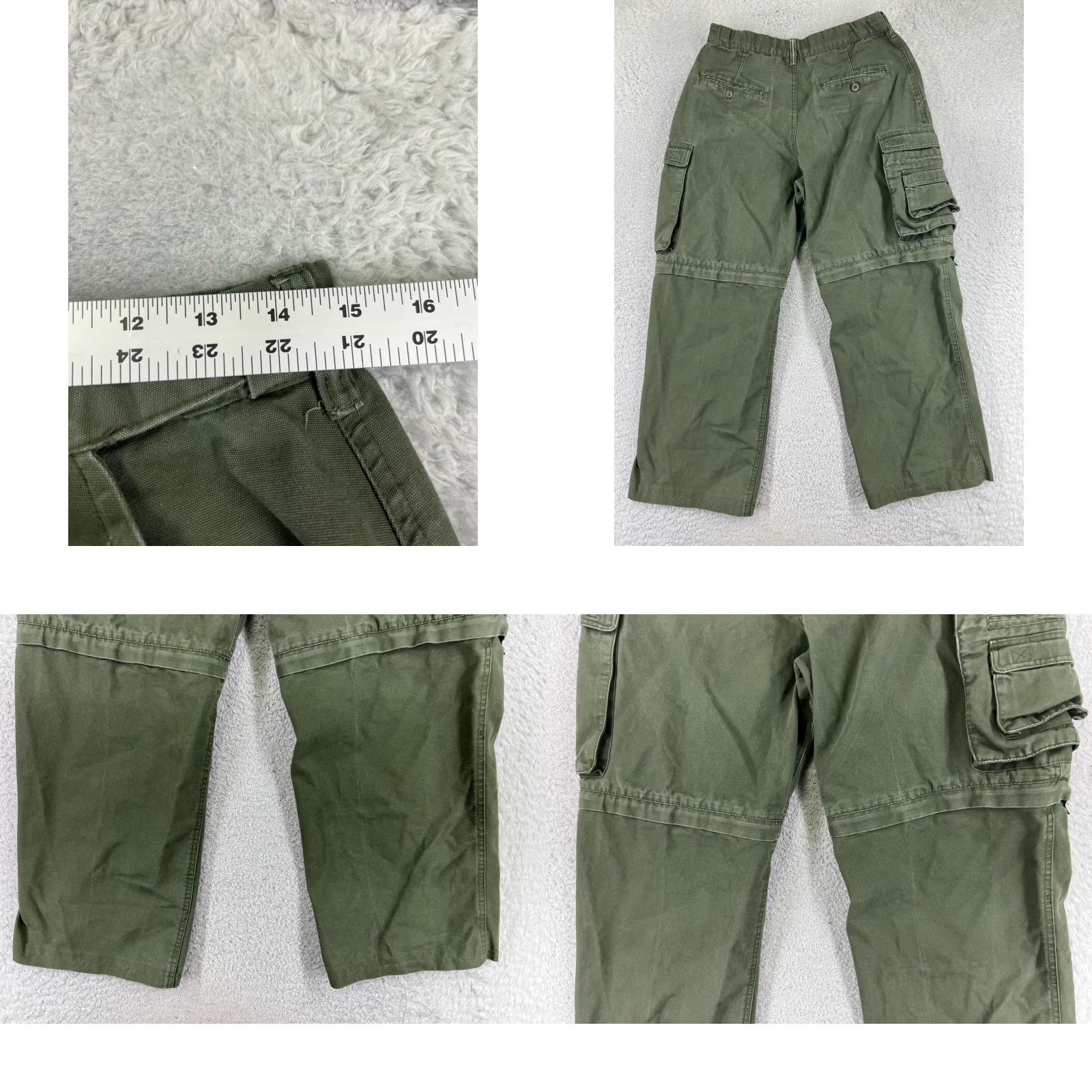 Vintage Boy Scouts Pants Adult 31x26 Green Relaxed Cargo Convertible Uniform Pants Mens Size US 31 - 9 Thumbnail