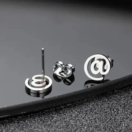 Jewelry × Sterling Silver 925 Silver Plated Symbol Stud Earrings for Men Women Size ONE SIZE - 3 Thumbnail