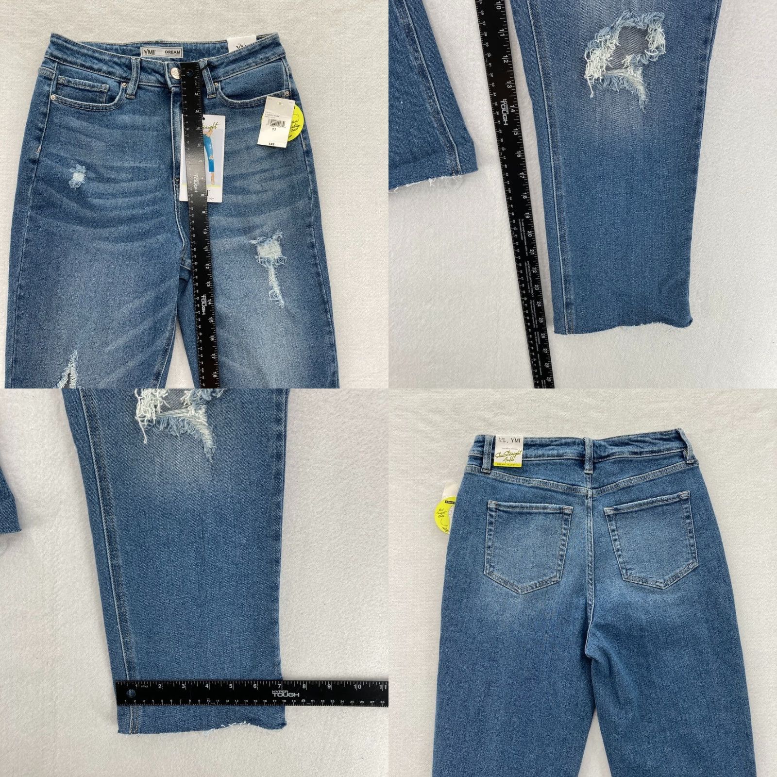 Vintage YMI Jeans Dream Collection Women's 11/30 Slim Straight Ankle Medium Wash Blue Jeans Size 32" / US 10 / IT 46 - 8 Thumbnail