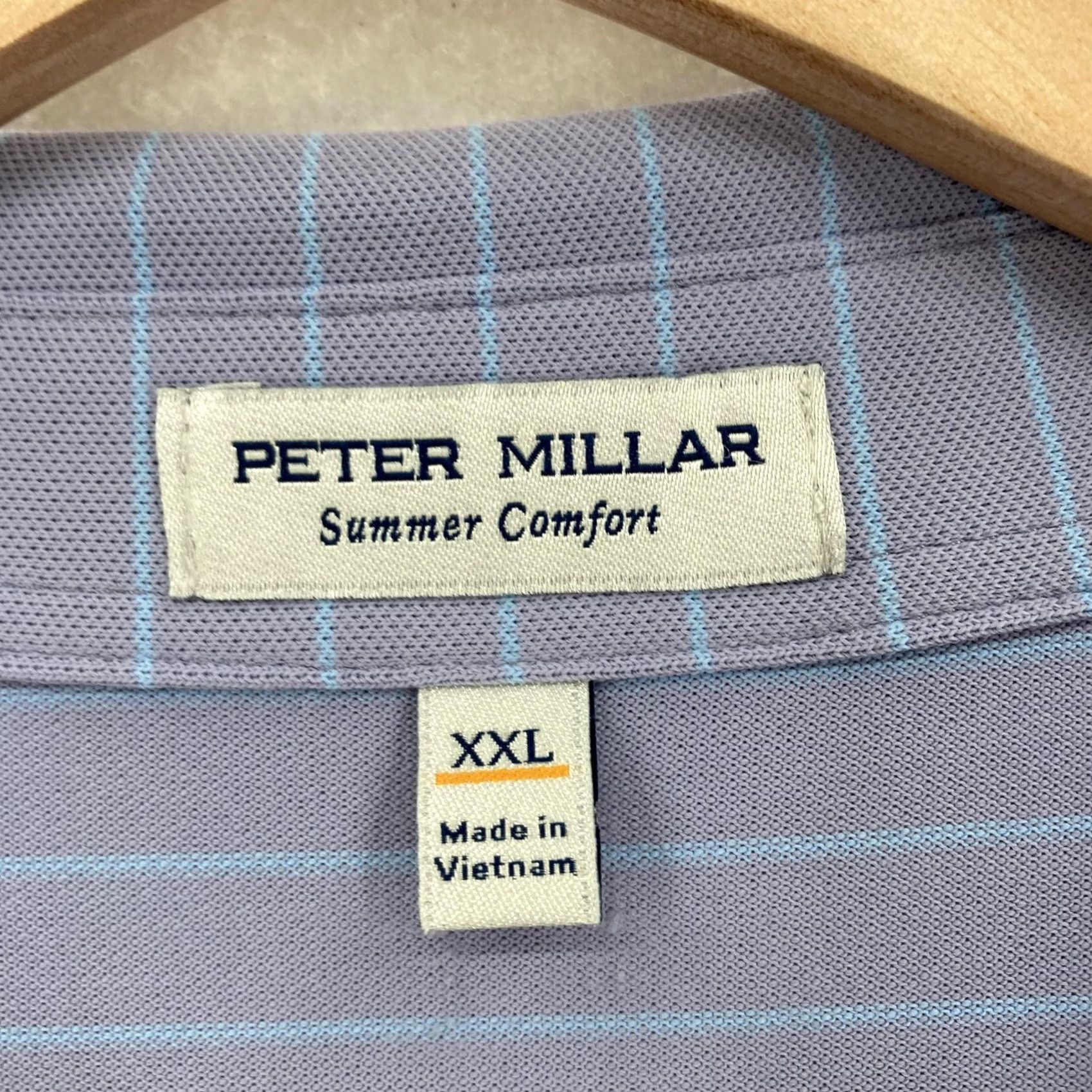 Peter Millar Peter Millar Polo Shirt Mens 2XL Purple Striped Performance Golf Short Sleeve Size US XXL / EU 58 / 5 - 4 Thumbnail