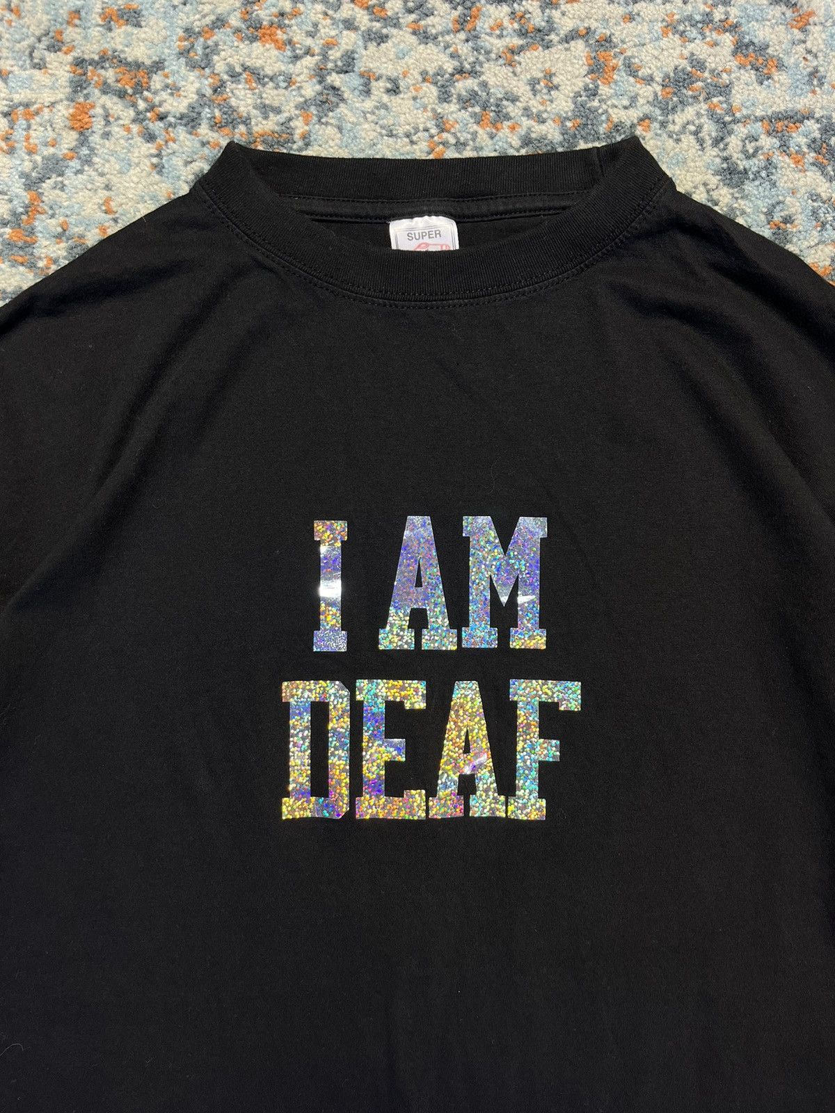 Other × Vintage Vintage 00s I am deaf glitter holographic print tee Size US XL / EU 56 / 4 - 5 Thumbnail