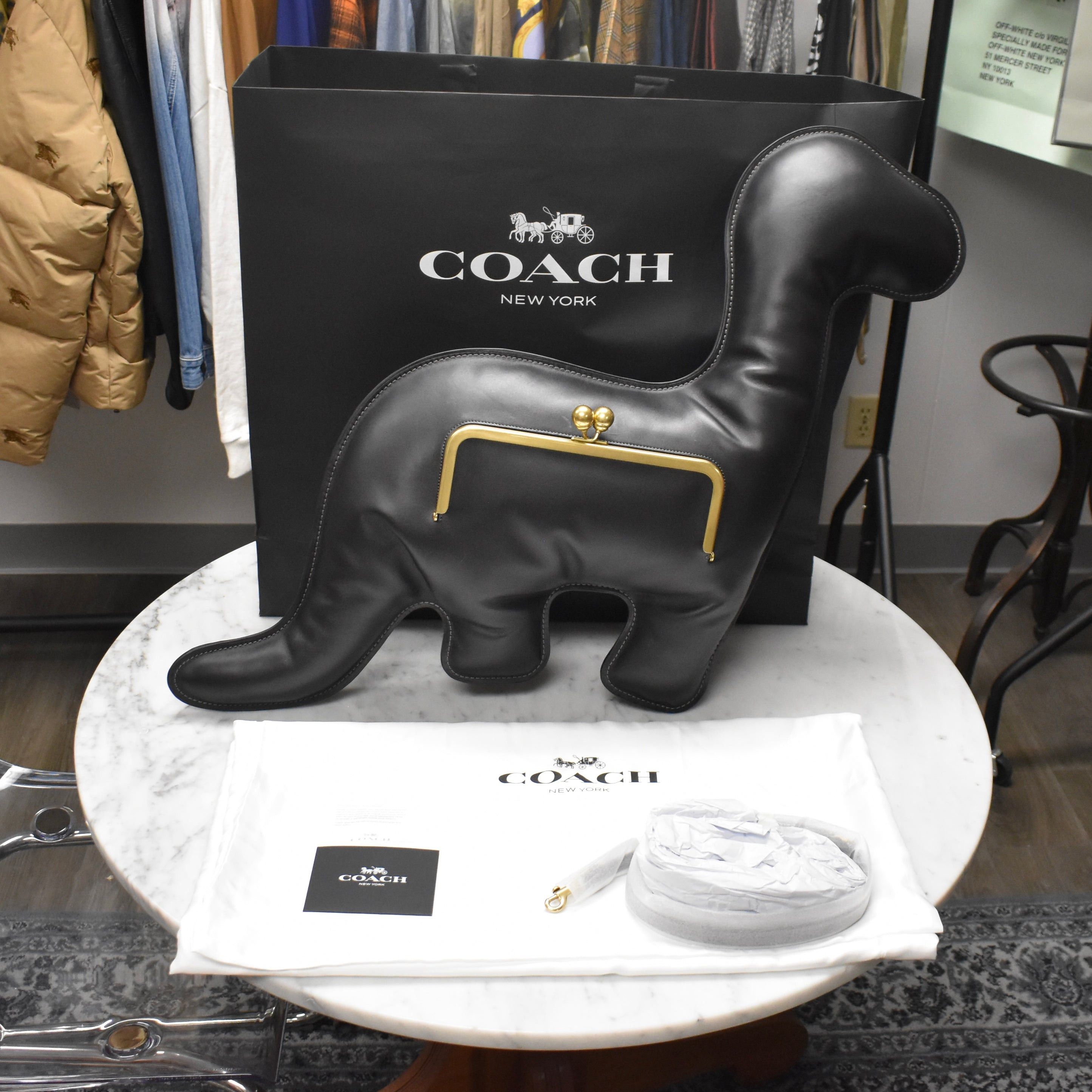 Coach Coach Dino Kisslock Frame Bag Black Leather Size ONE SIZE - 1 Thumbnail