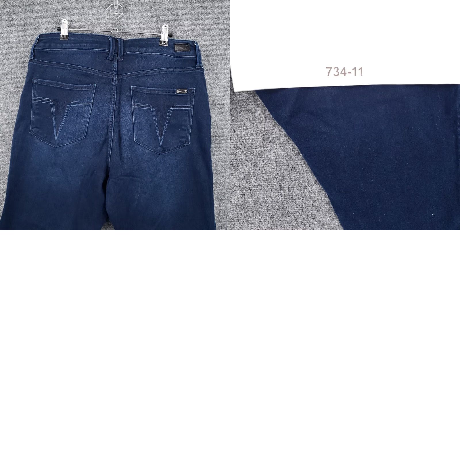Vintage Seven7 Jeans Womens Blue Skin Fit Denim High Rise Ankle Stretch Dark Wash Size 16 Size 38" / US 16 / IT 52 - 10 Thumbnail