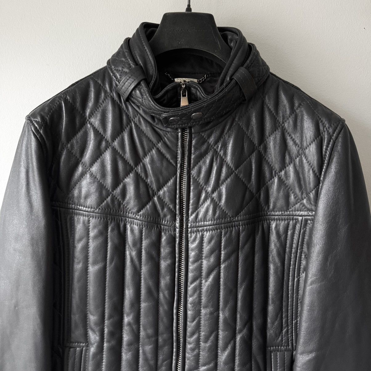 Dolce & Gabbana Dolce Gabbana FW2007 Quilted Padded Leather Café Racer Size US L / EU 52-54 / 3 - 2 Thumbnail