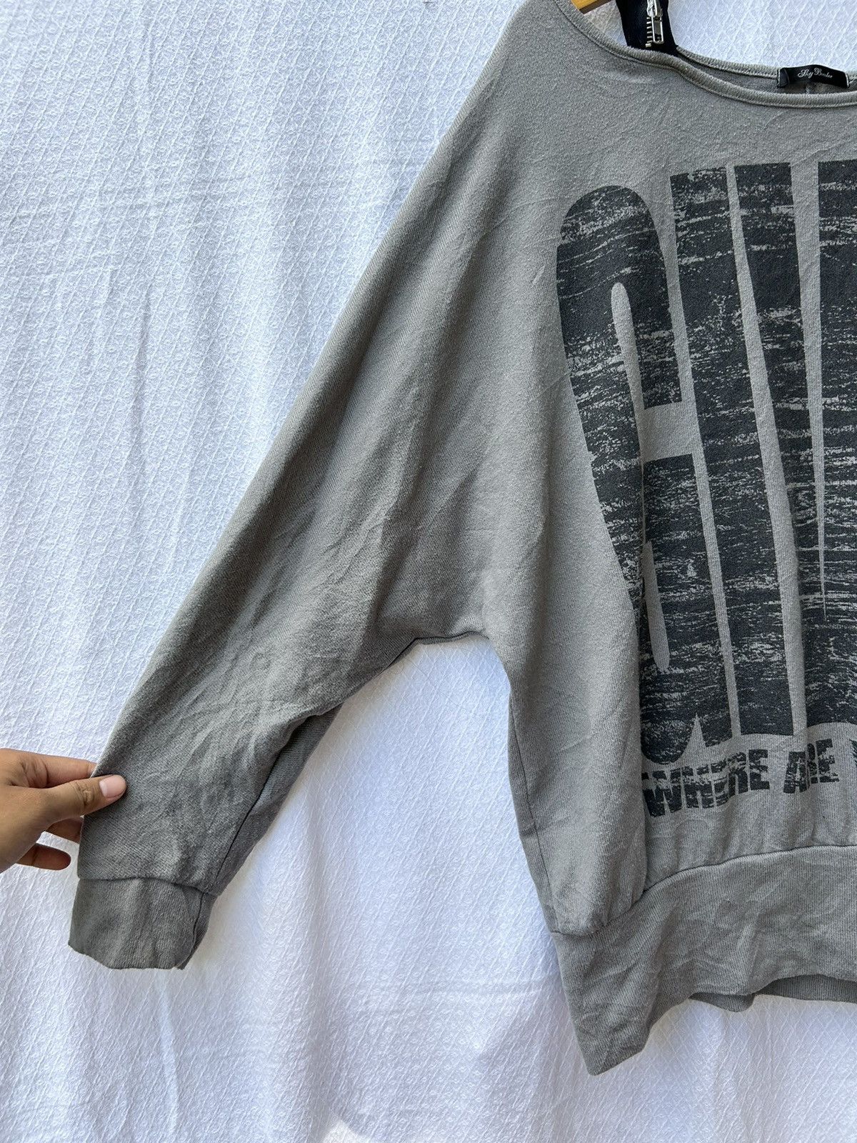 Japanese Brand × Vintage 💸BINDINGOFFERSly bomber japanese knit poem style longsleeve Size US L / EU 52-54 / 3 - 4 Thumbnail