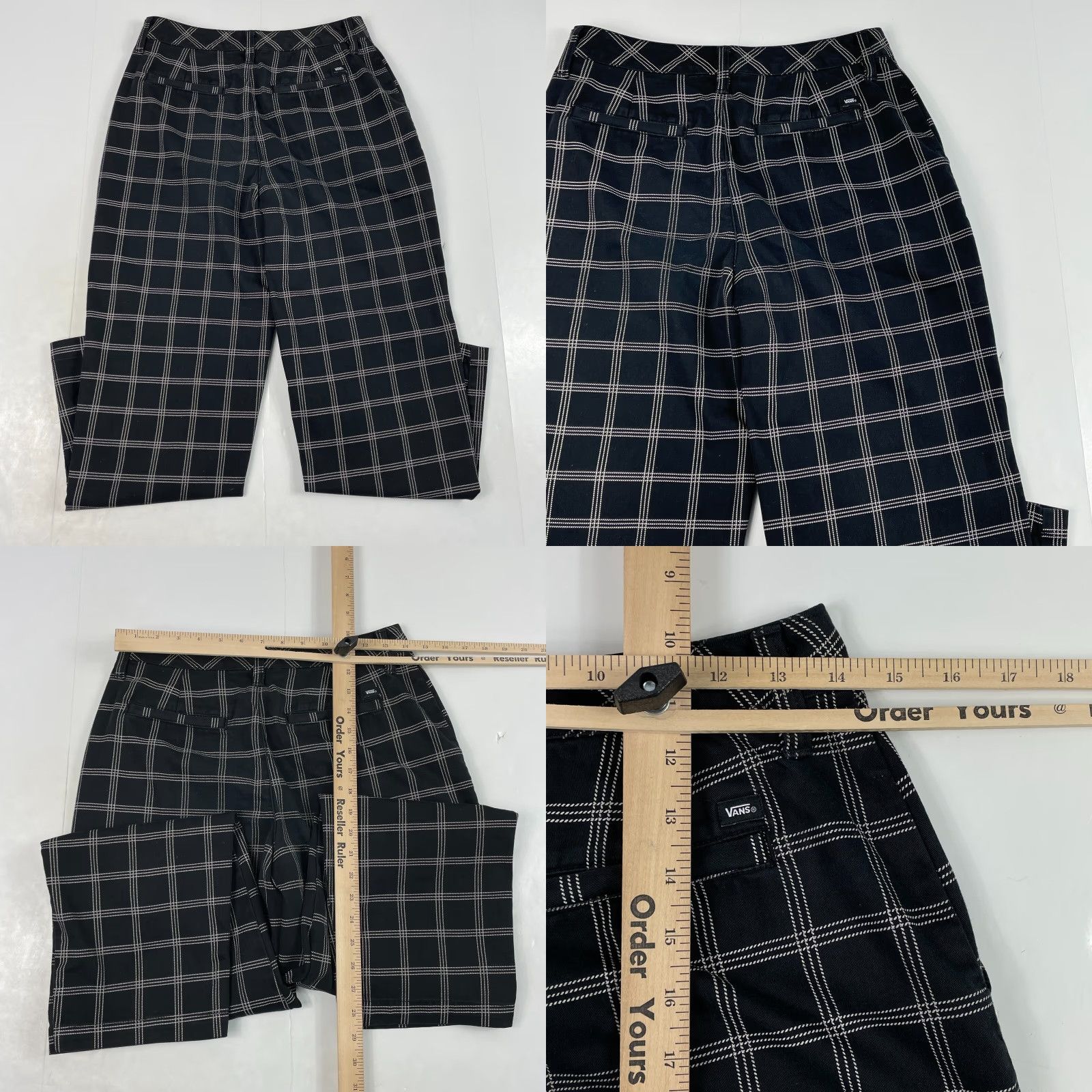 Vans VANS Pants Women 26 x 27 Black Breana Plaid Chino Straight Leg Skater Skateboard Size 26" / US 2 / IT 38 - 8 Thumbnail