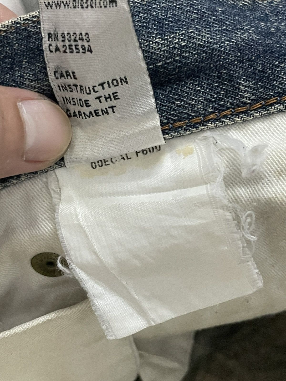 Diesel × Vintage Sick🔥Vtg Ripped Jeans Diesel Industry Embroidery denim Size 29" - 17 Thumbnail