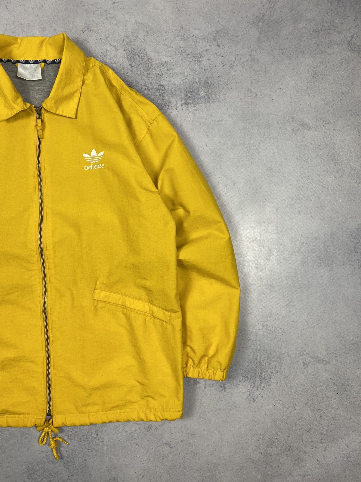 Adidas Vintage 90s Adidas Trefoil Logo Yellow Windbreaker Jacket Size US M / EU 48-50 / 2 - 5 Thumbnail