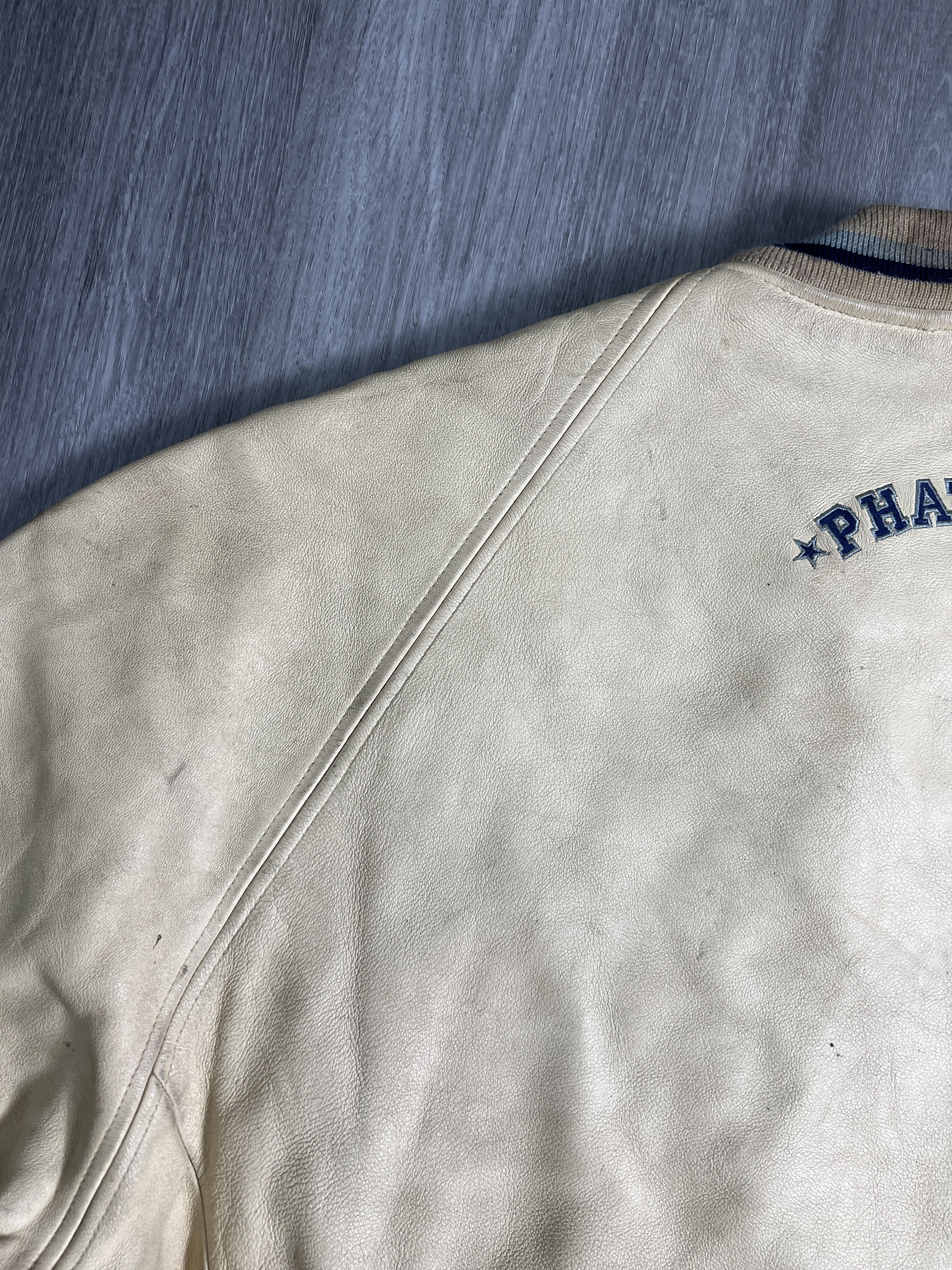 Phat Farm Vintage PHAT FARM Big Logo Leather Jacket (5XL) JK691 Size US XXL / EU 58 / 5 - 24 Thumbnail