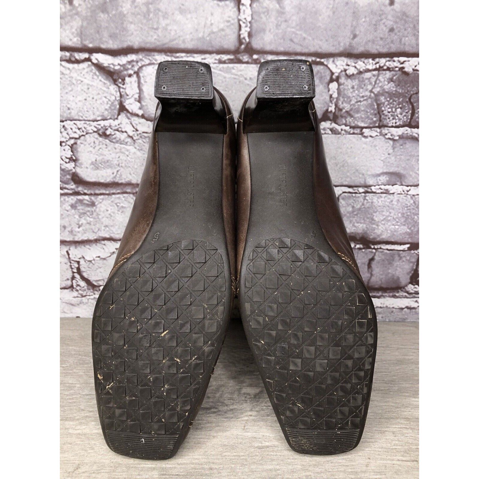 Other Rene By Ara Brown Leather Braided Square Toe Pump Heels Shoe Size US 7 / IT 37 - 7 Thumbnail