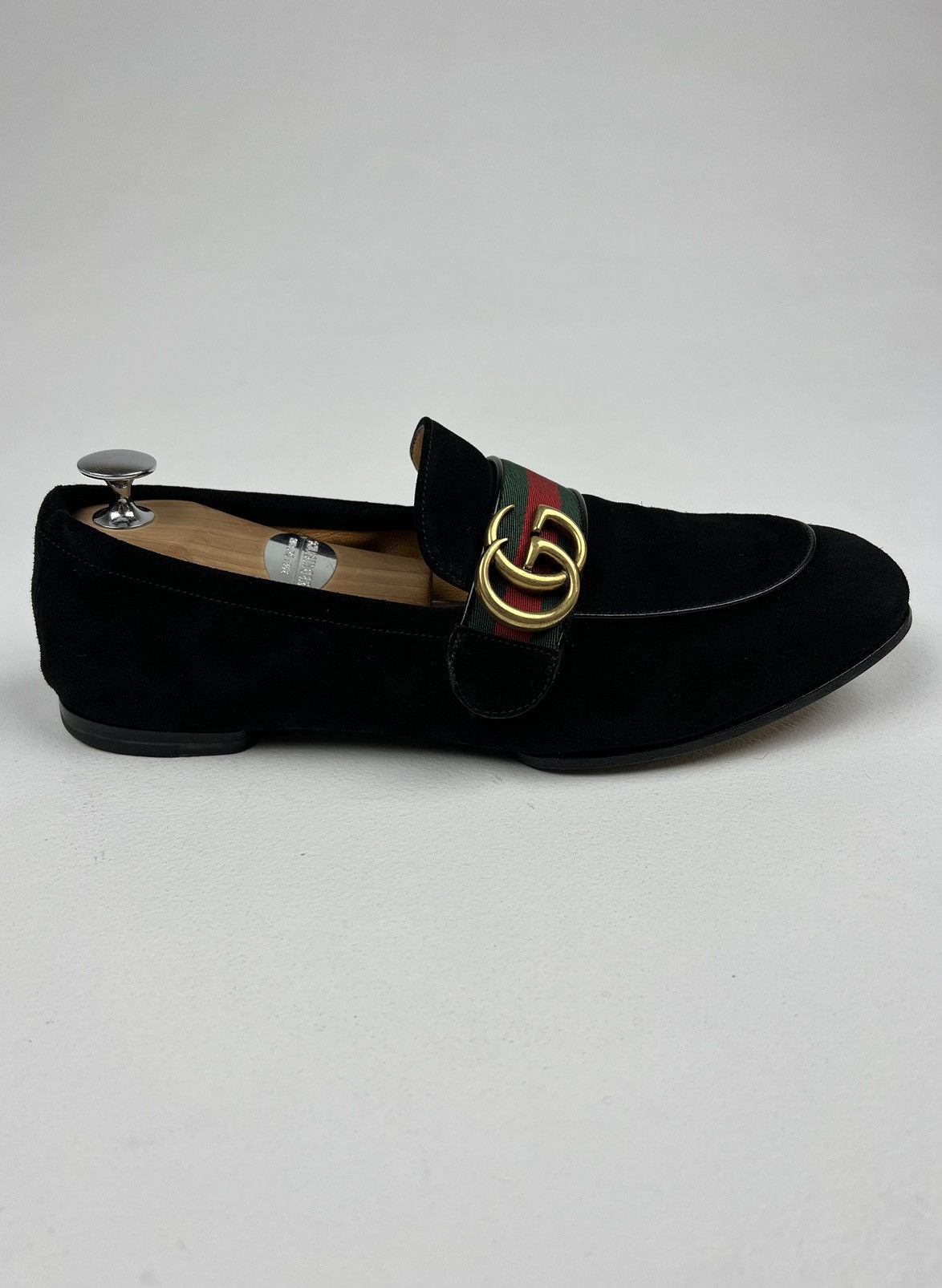 Gucci GUCCI Loafers Suede Shoes GG Buckle Web Stripe Black Men’s Size US 7.5 / EU 40-41 - 10 Thumbnail
