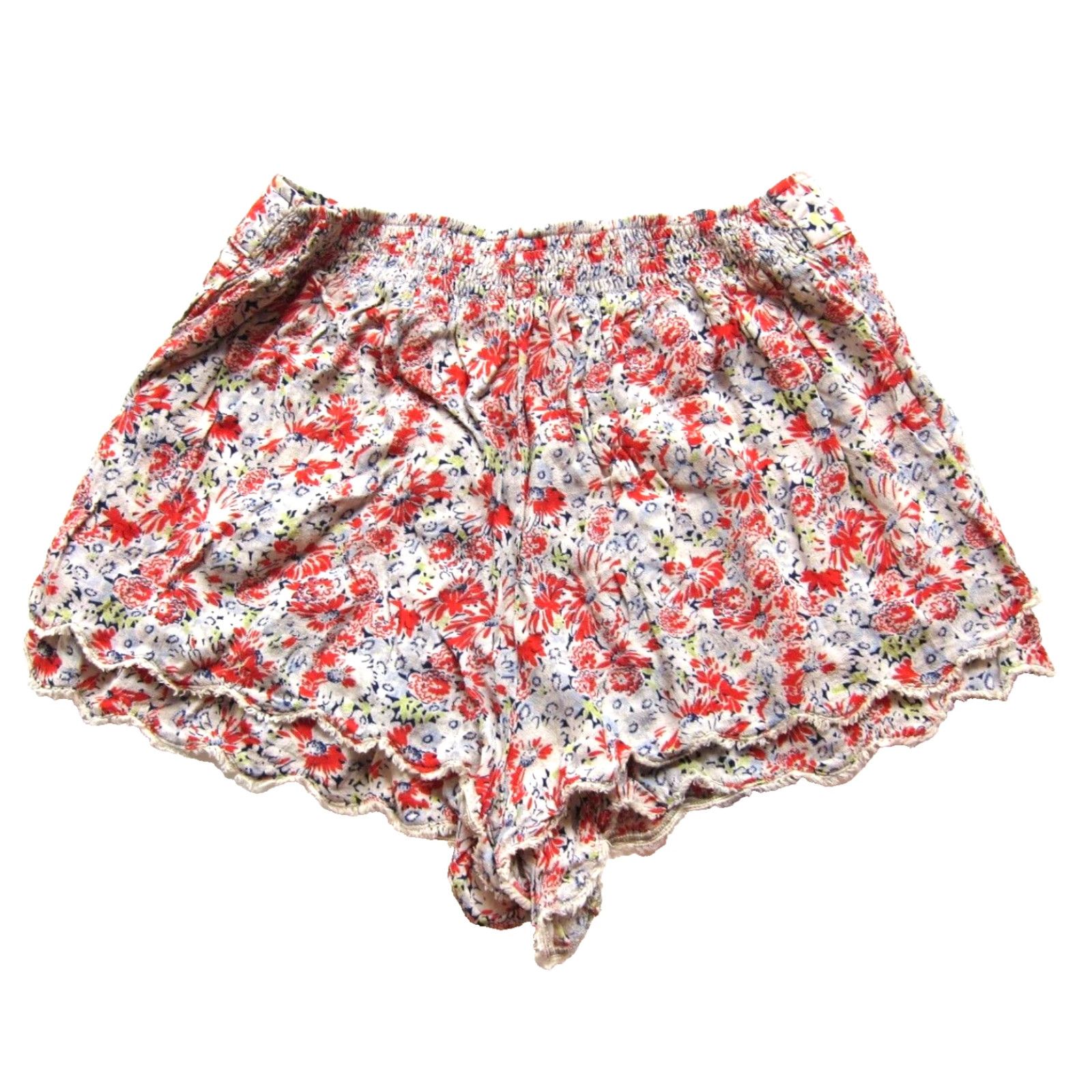 Free People Free People Shirt Women Small High Rise Booty Short Floral 100% Rayon Orange Blue Green Spring Summer Fall Women Size 28" / US 6 / IT 42 - 2 Thumbnail