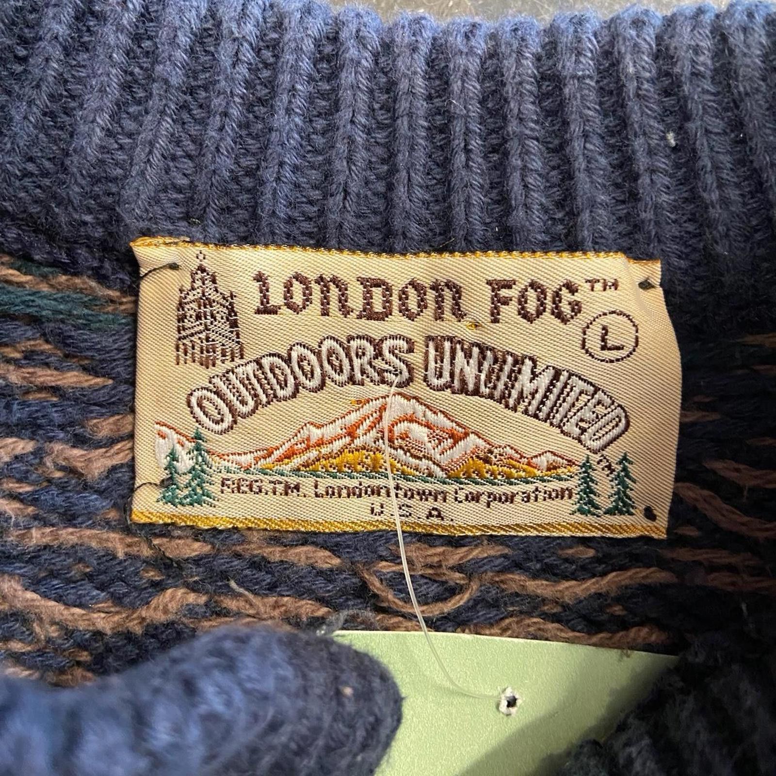 London Fog 80s London Fog 1/4 Button Grandpa Knit Size US L / EU 52-54 / 3 - 4 Thumbnail