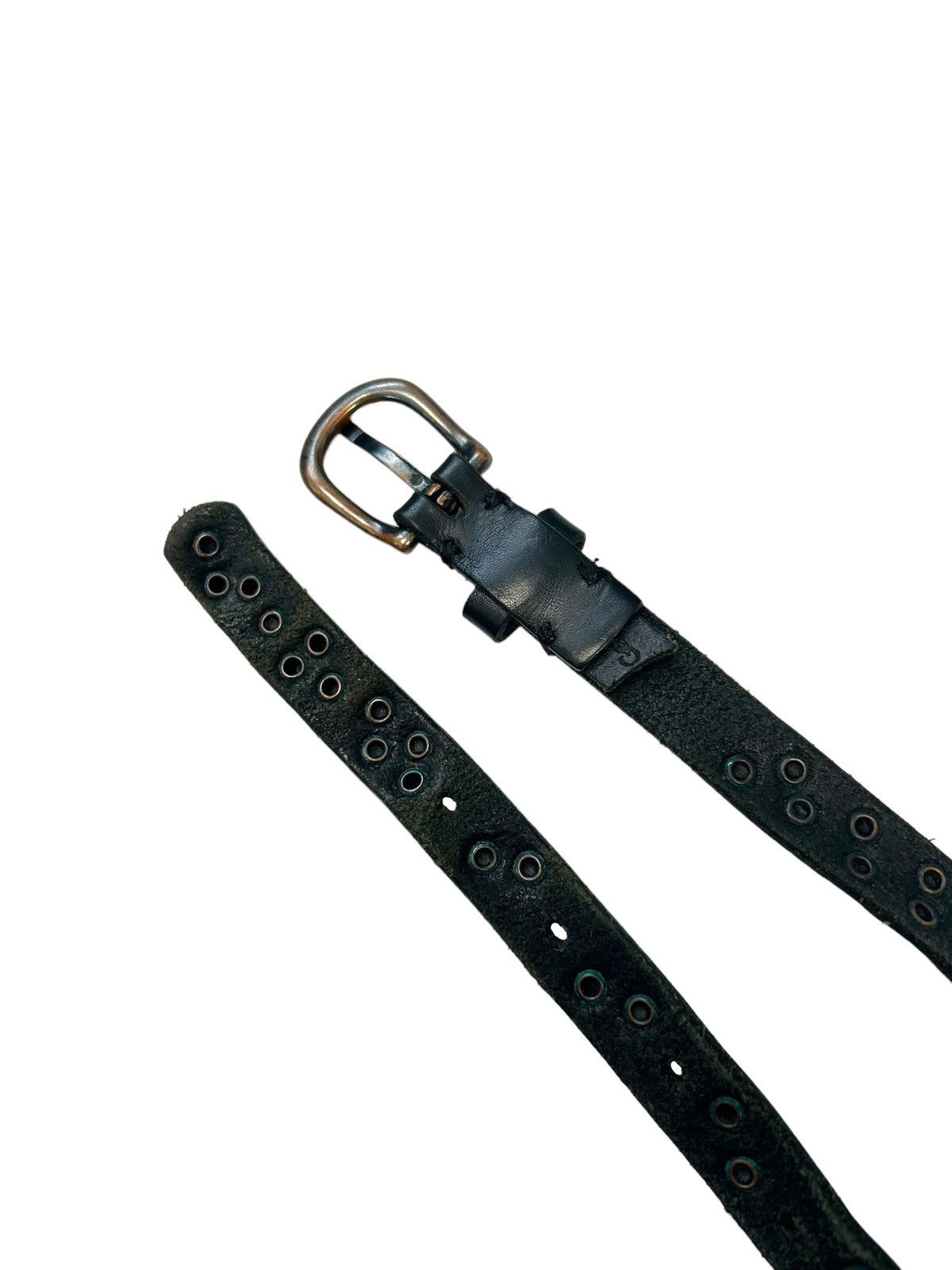 Vintage Vintage Avantgarde Black Leather Metal Thin belt Size ONE SIZE - 4 Thumbnail