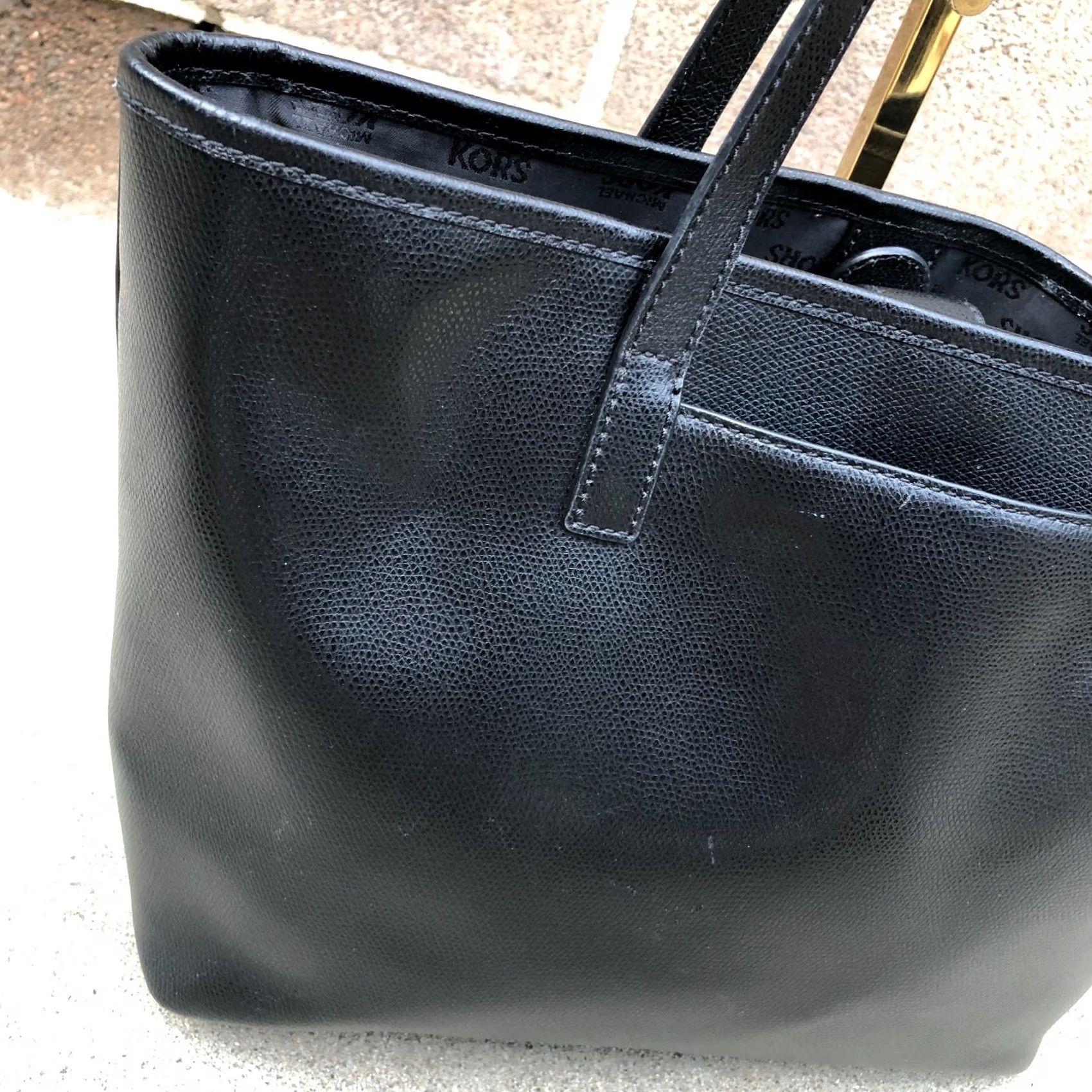 Michael Kors Michael Kors Jet Set Saffiano Tote Bag Purse Women's Black Shoulder Hand Bag Tote - 15" W x 10" H x 4" D - Leather - Jet Set Travel - Designer Size ONE SIZE - 6 Thumbnail