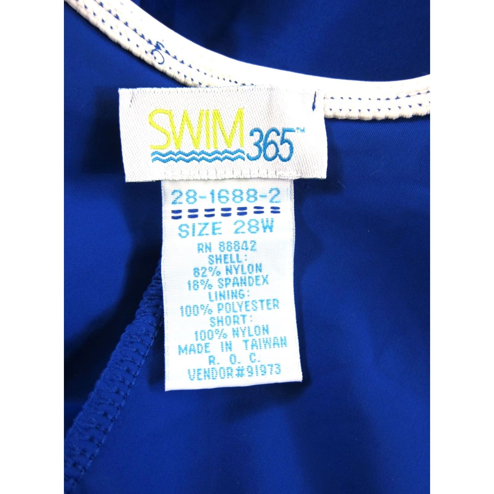 Vintage Swim 365 Blue White Shorts Romper One Piece Swimsuit Plus Size 28W Women’s Size 28" / US 6 / IT 42 - 5 Thumbnail