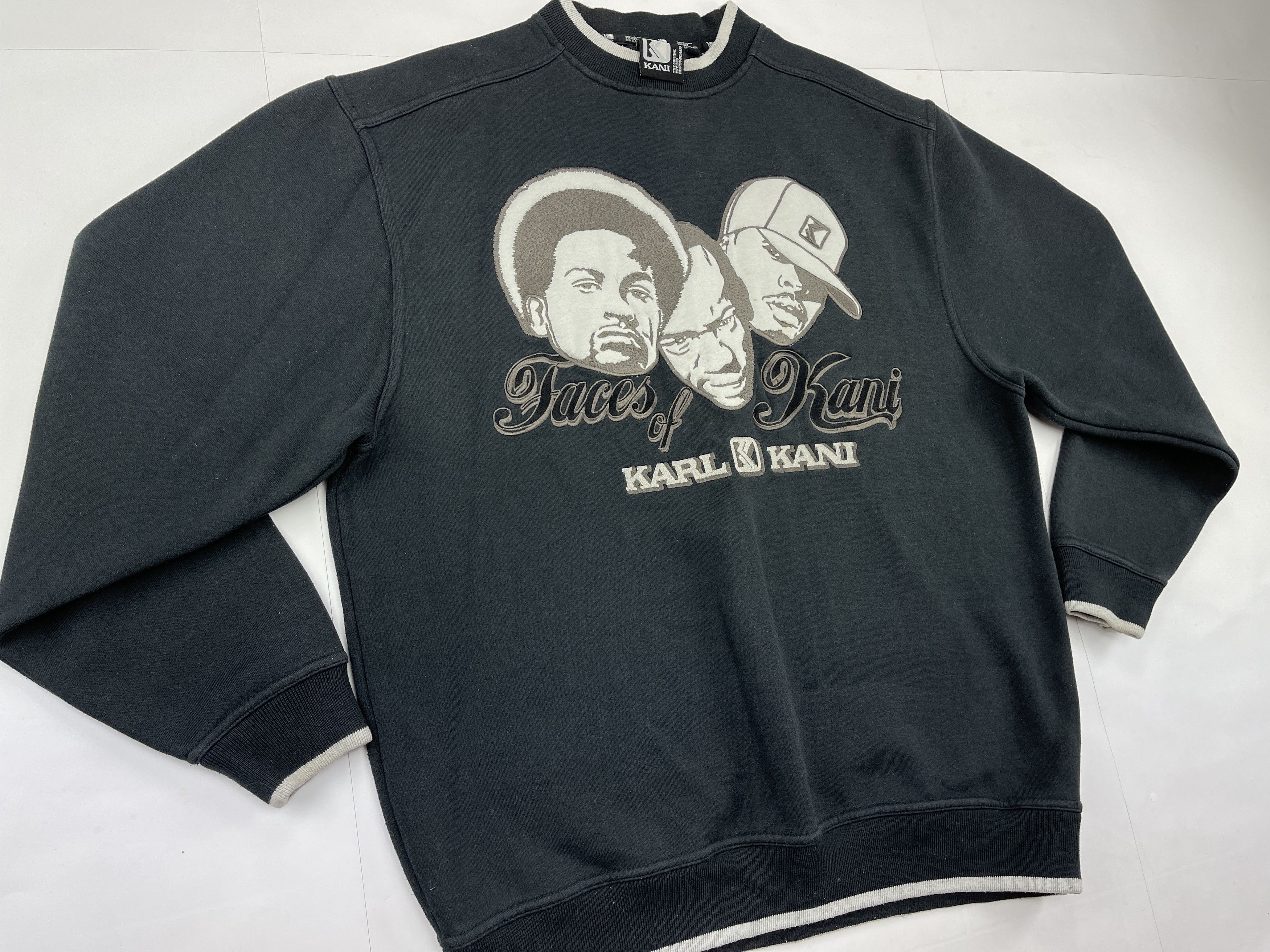 Karl Kani KARL KANI sweatshirt, black, vintage Kani Faces, 90s size L Size US L / EU 52-54 / 3 - 6 Thumbnail