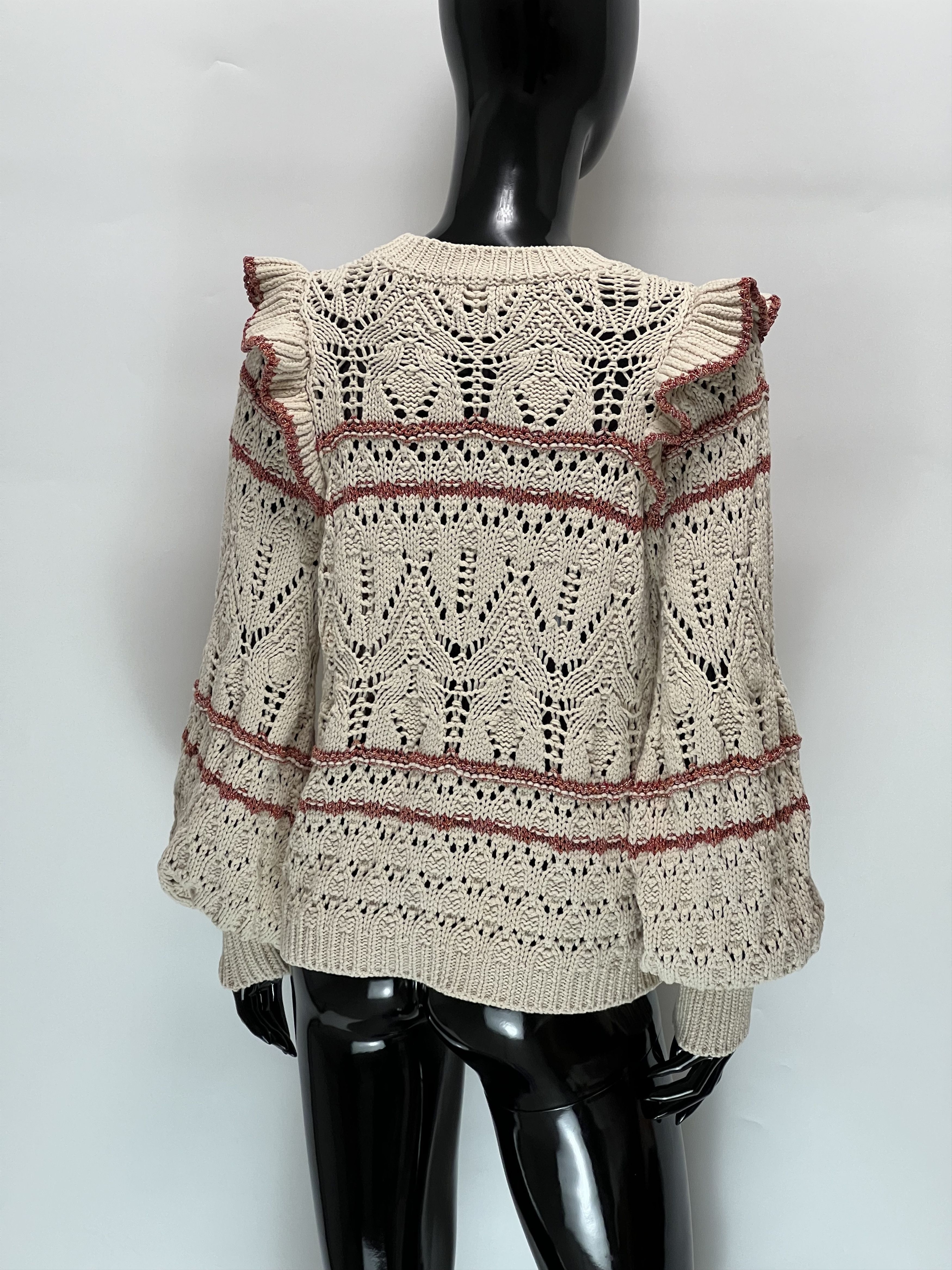 Sezane Sezane Knitted Sweater With Ruffles Size M Made in Italy Size M / US 6-8 / IT 42-44 - 3 Thumbnail