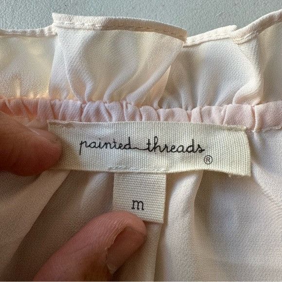 Designer NWT PAINTED THREADS BODYSUIT BLOUSE CREAM SZ MEDIUM M Size M / US 6-8 / IT 42-44 - 2 Thumbnail
