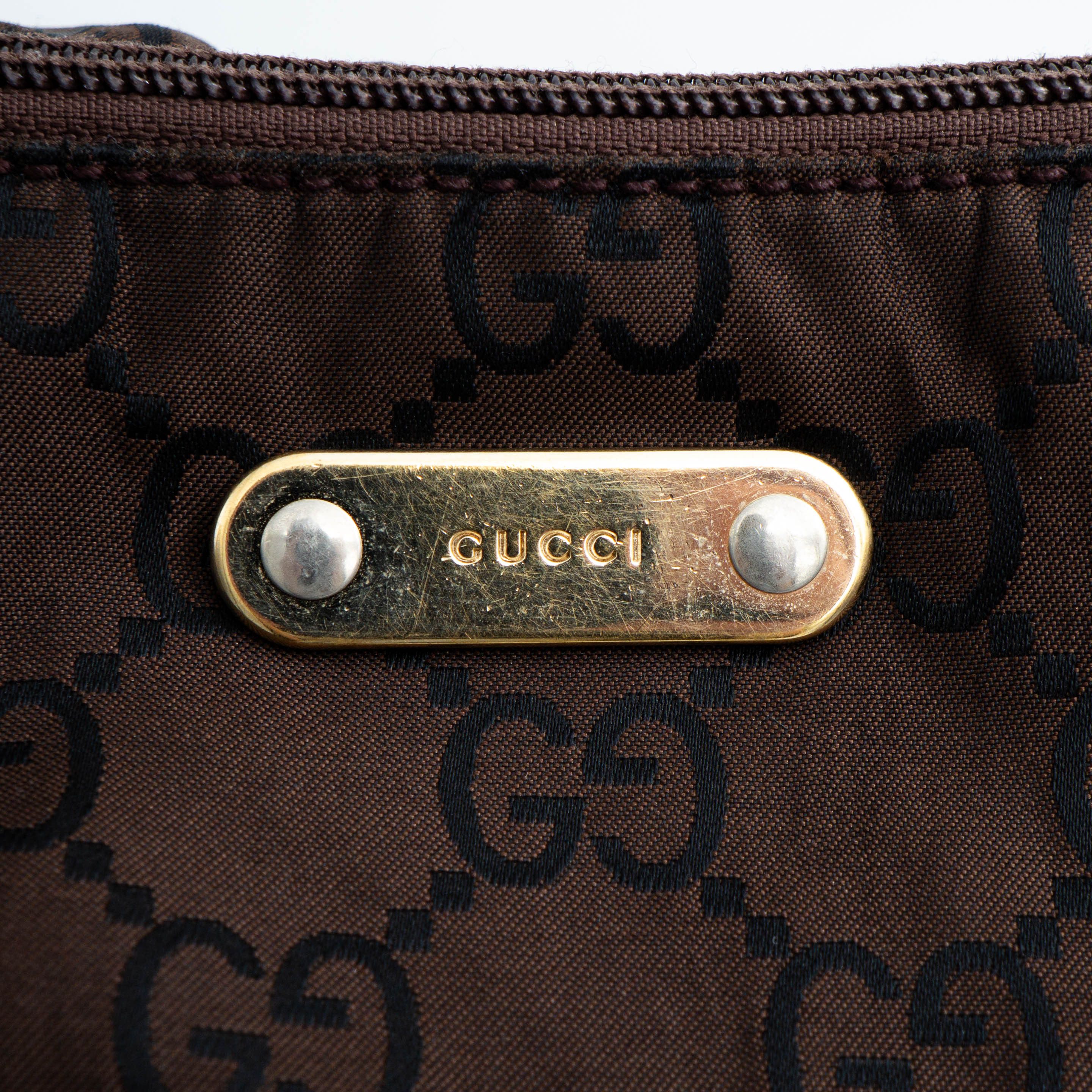Gucci GUCCI 190628 GG Brown Nylon Monogram Shoulder Bag Size ONE SIZE - 4 Thumbnail