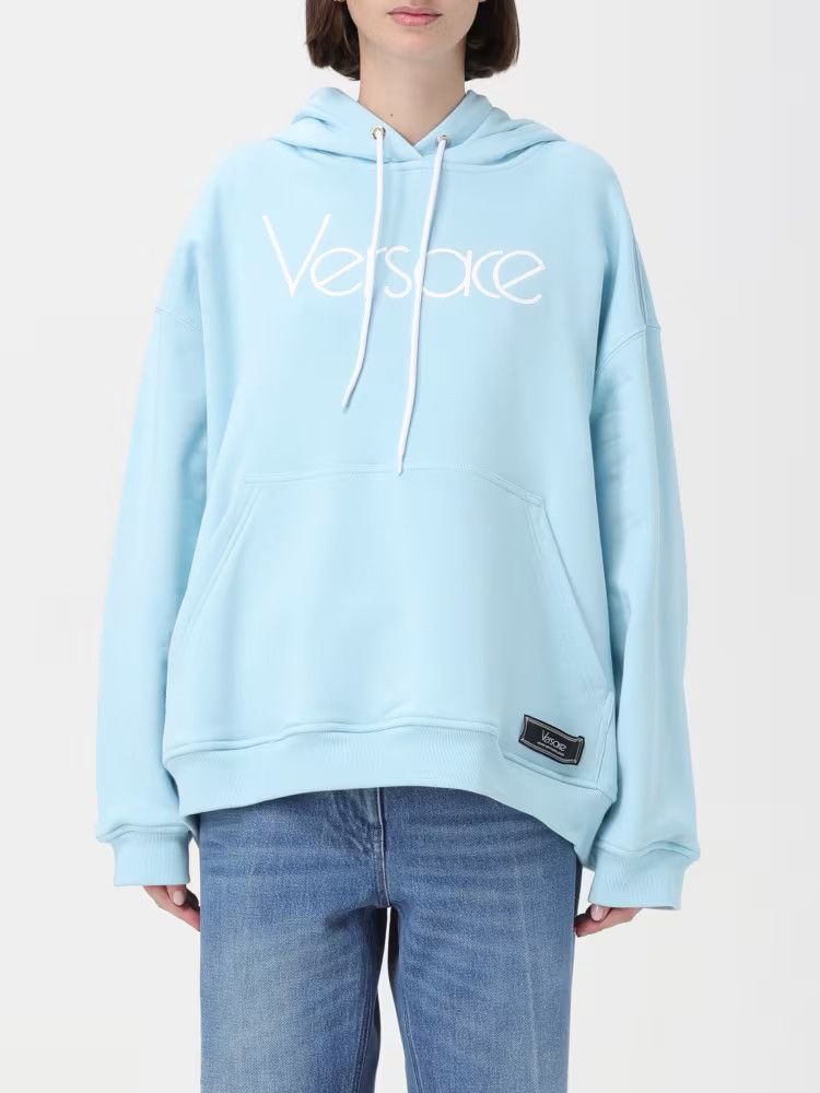Versace o1y0226 Logo Hoodie in Sky Blue Size XS / US 0-2 / IT 36-38 - 1 Thumbnail
