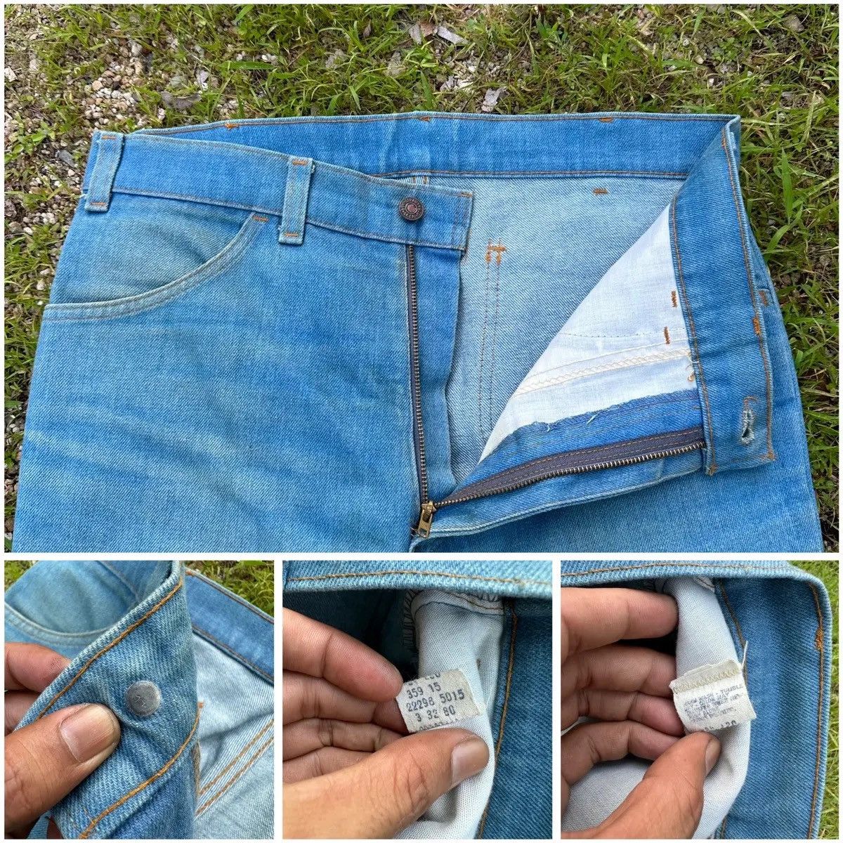 80’s VINTAGE LEVI’S JEANS WIDE LEGS ORANGE TAB DENIM TALON42