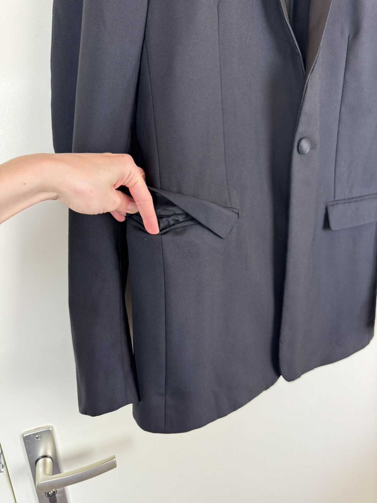 Dior Dior unisex black wool blazer tuxedo jacket one button IT46 Size 46R - 11 Thumbnail