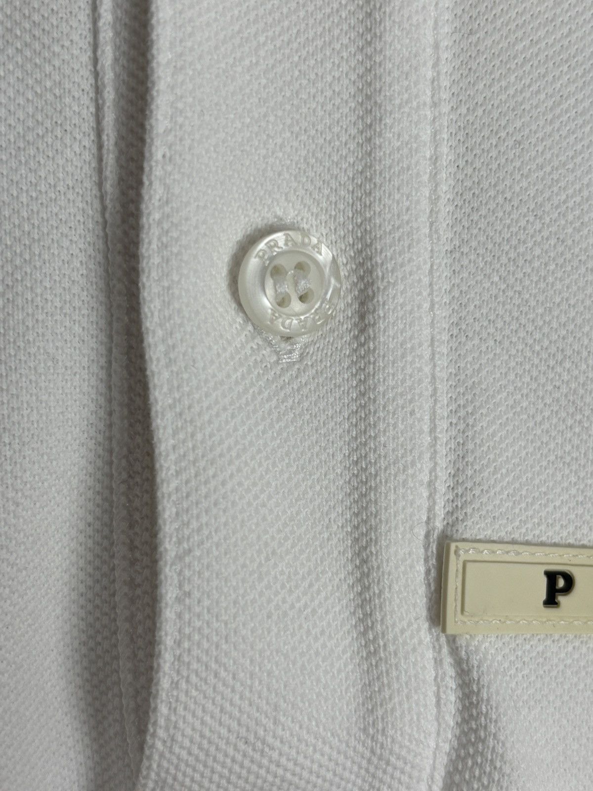Prada Prada White Tab Luxury Polo Shirt Designer Vintage Size US XL / EU 56 / 4 - 4 Thumbnail