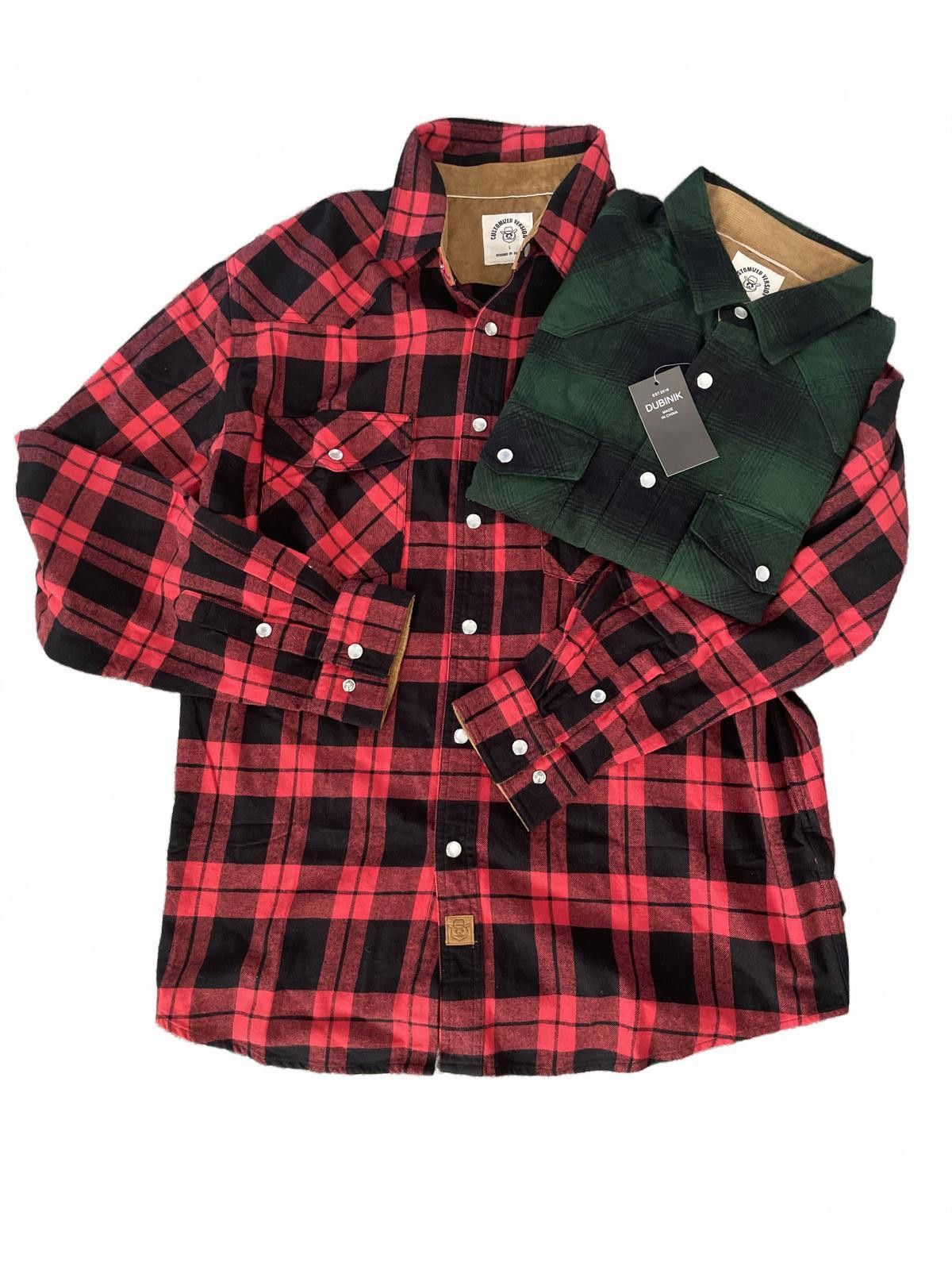 Other Dubnik Men's Plaid Flannel Shirts Large Red Green Cotton Size US L / EU 52-54 / 3 - 2 Thumbnail