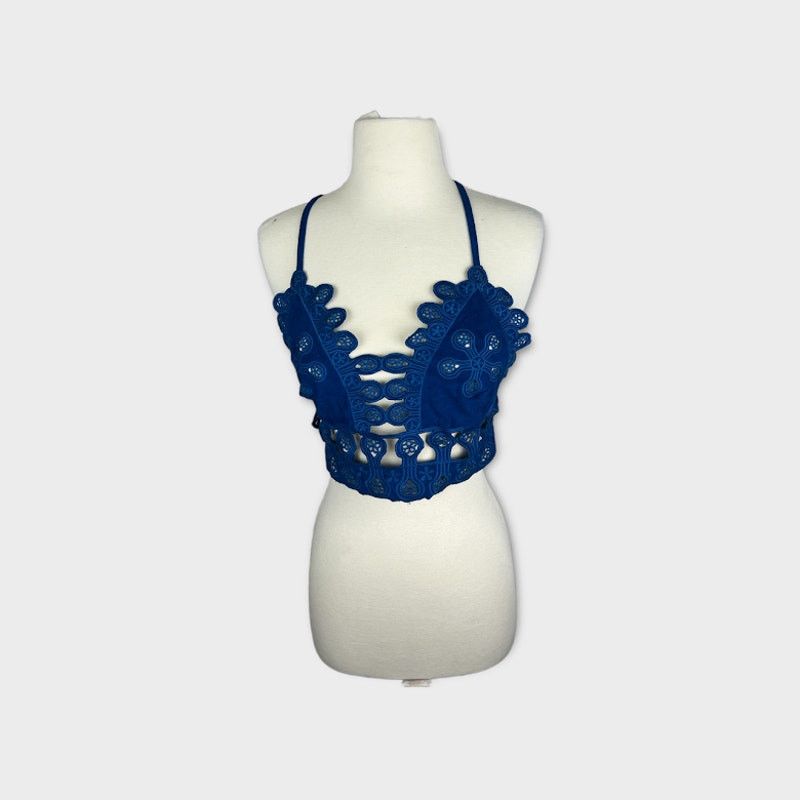 Nordstrom Honey Punch | Faux Suede Eyelet Bralette | Size Small Size S / US 4 / IT 40 - 5 Thumbnail