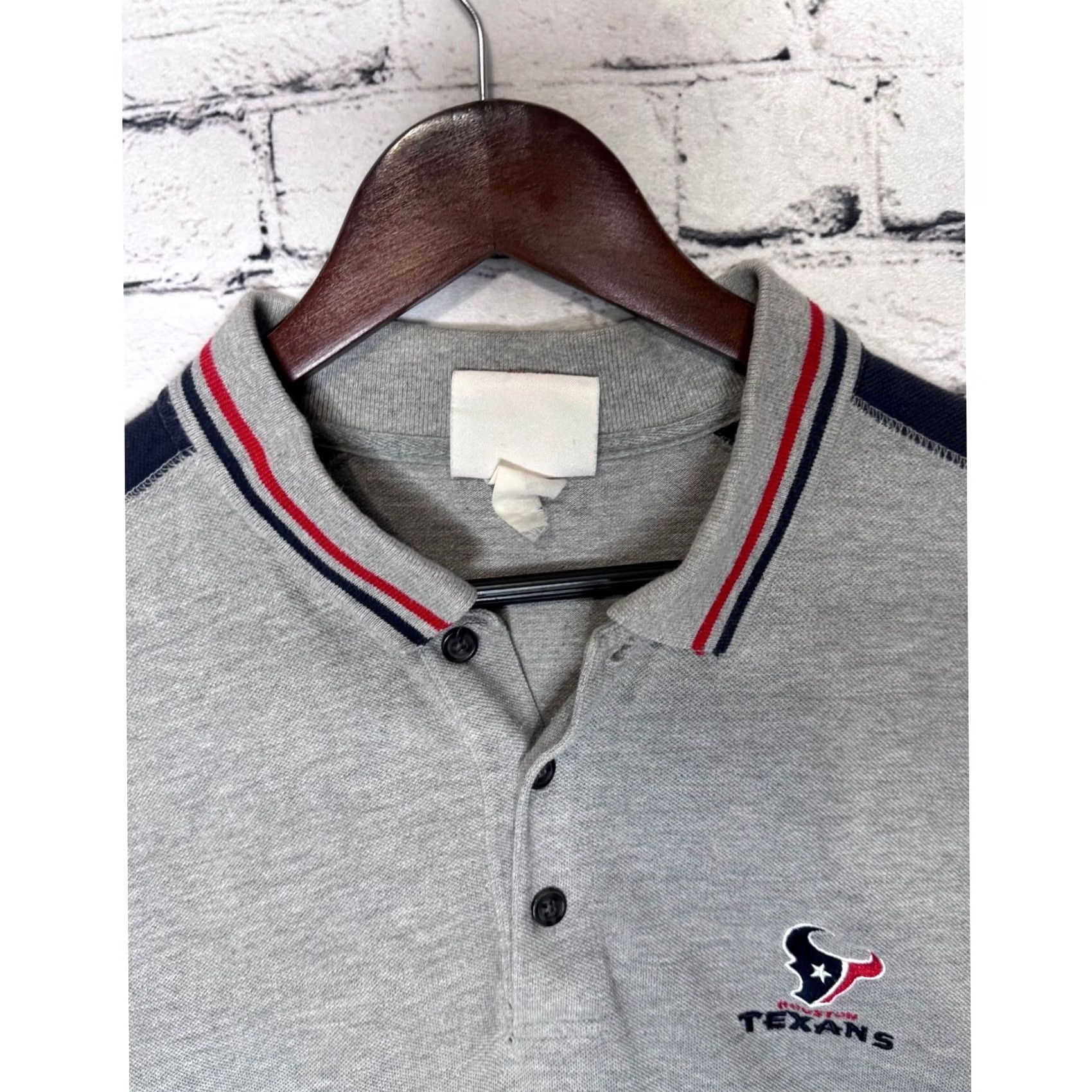 NFL Houston Texans NFL Polo Shirt XL Men Gray Colorblock Short Sleeve Jersey Cotton Blend Embroidered Logo Football Casual Sports Shirt Size US XL / EU 56 / 4 - 3 Thumbnail