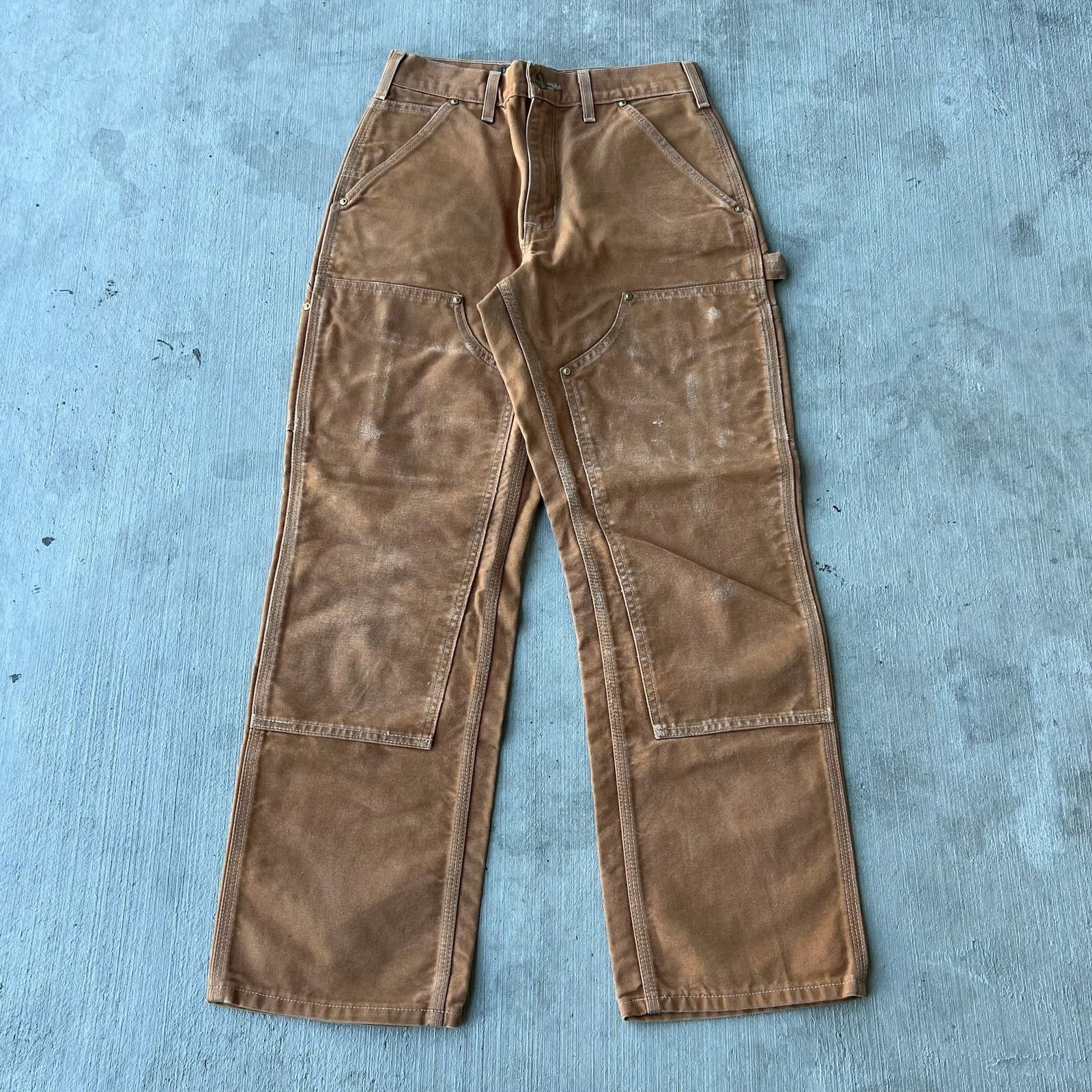 Carhartt × Vintage Carhartt brown double knee work wear carpenter pants Size US 27 - 1 Thumbnail