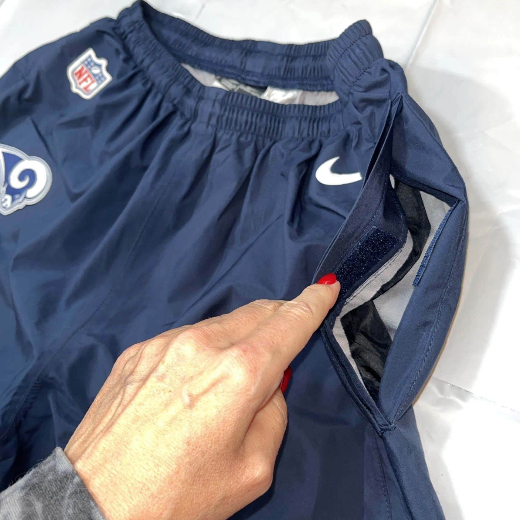 Nike Nike NFL Rams Navy BLUE Storm-fit Rain Pants Men's XL Snap Zip Leg Stretch Waist Size US 36 / EU 52 - 6 Thumbnail