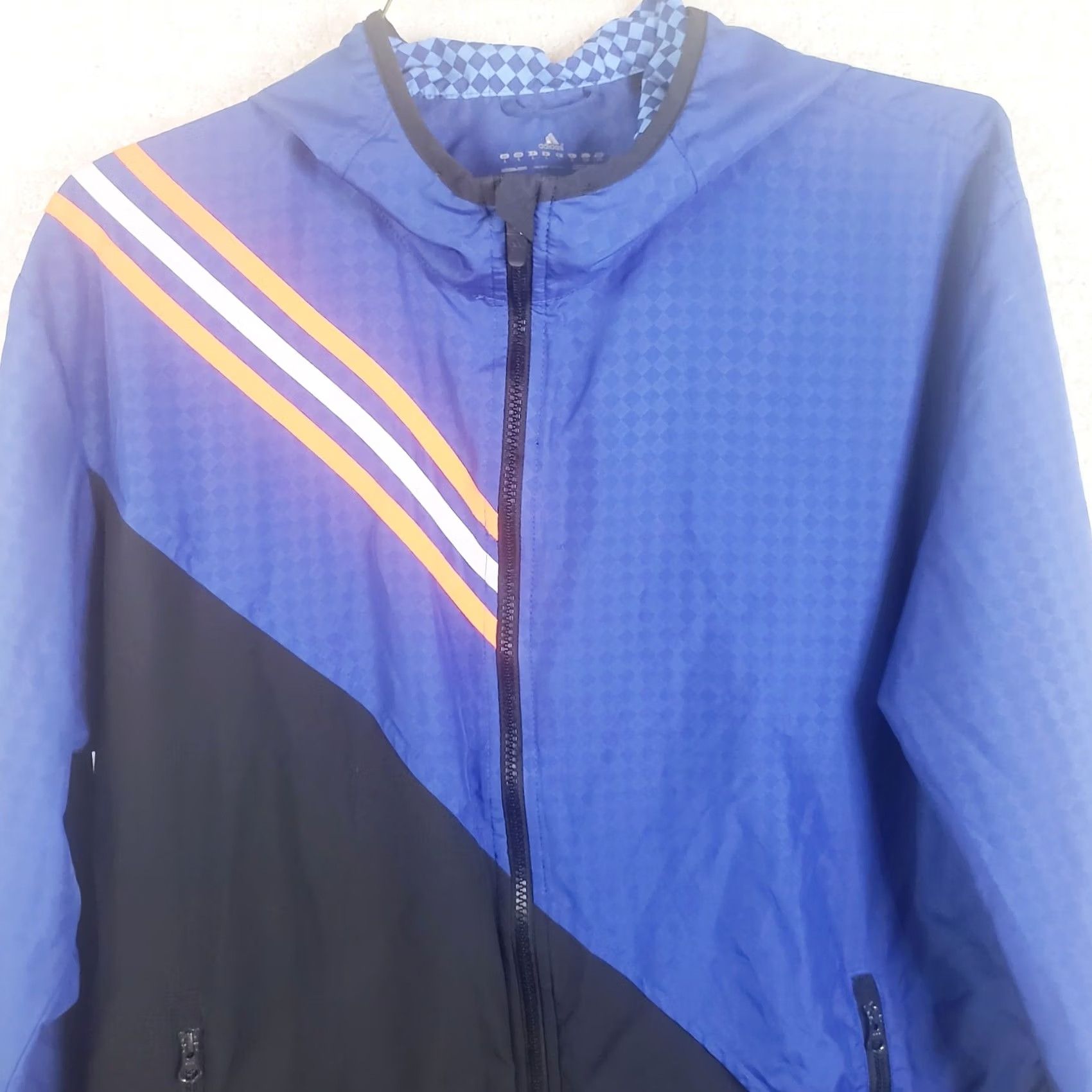 Adidas Adidas Track Jacket Mens L Blue Full Zip Hooded Clima Proof Striped Size US L / EU 52-54 / 3 - 2 Thumbnail