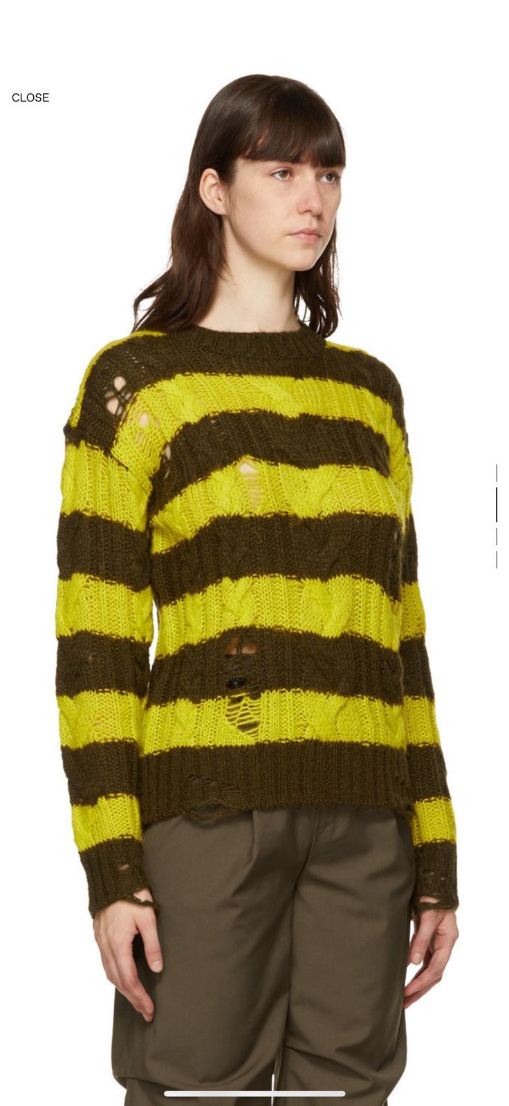 Andersson Bell Andersson Bell Brown & Green Destroyed Cable Sweater Size S / US 4 / IT 40 - 2 Thumbnail