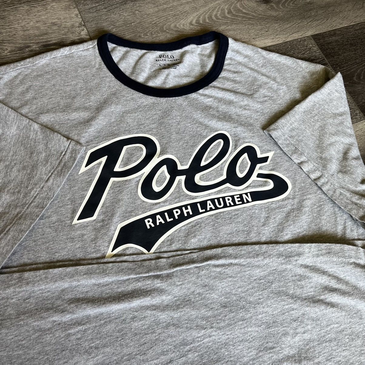 Polo Ralph Lauren × Ralph Lauren × Vintage Polo Ralph Lauren Script Cursive Logo Ringer Varsity T Shirt Size US XL / EU 56 / 4 - 6 Thumbnail