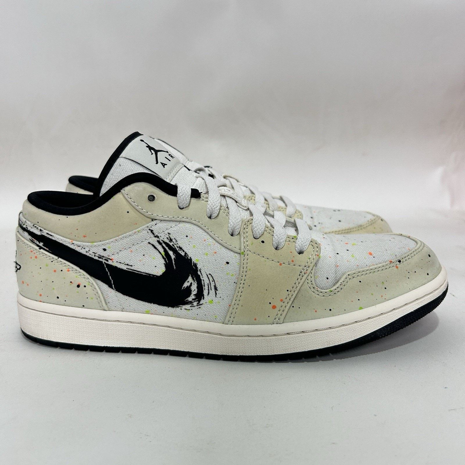 Nike Nike Air Jordan 1 Low SE Retro “Brushstroke/Paint Splatter” Size US 10.5 / EU 43-44 - 4 Thumbnail