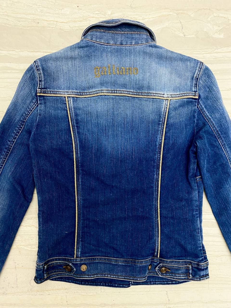 John Galliano John Galliano Logo Star Wash Distressed Denim Jacket Y2K Size L / US 10 / IT 46 - 7 Thumbnail