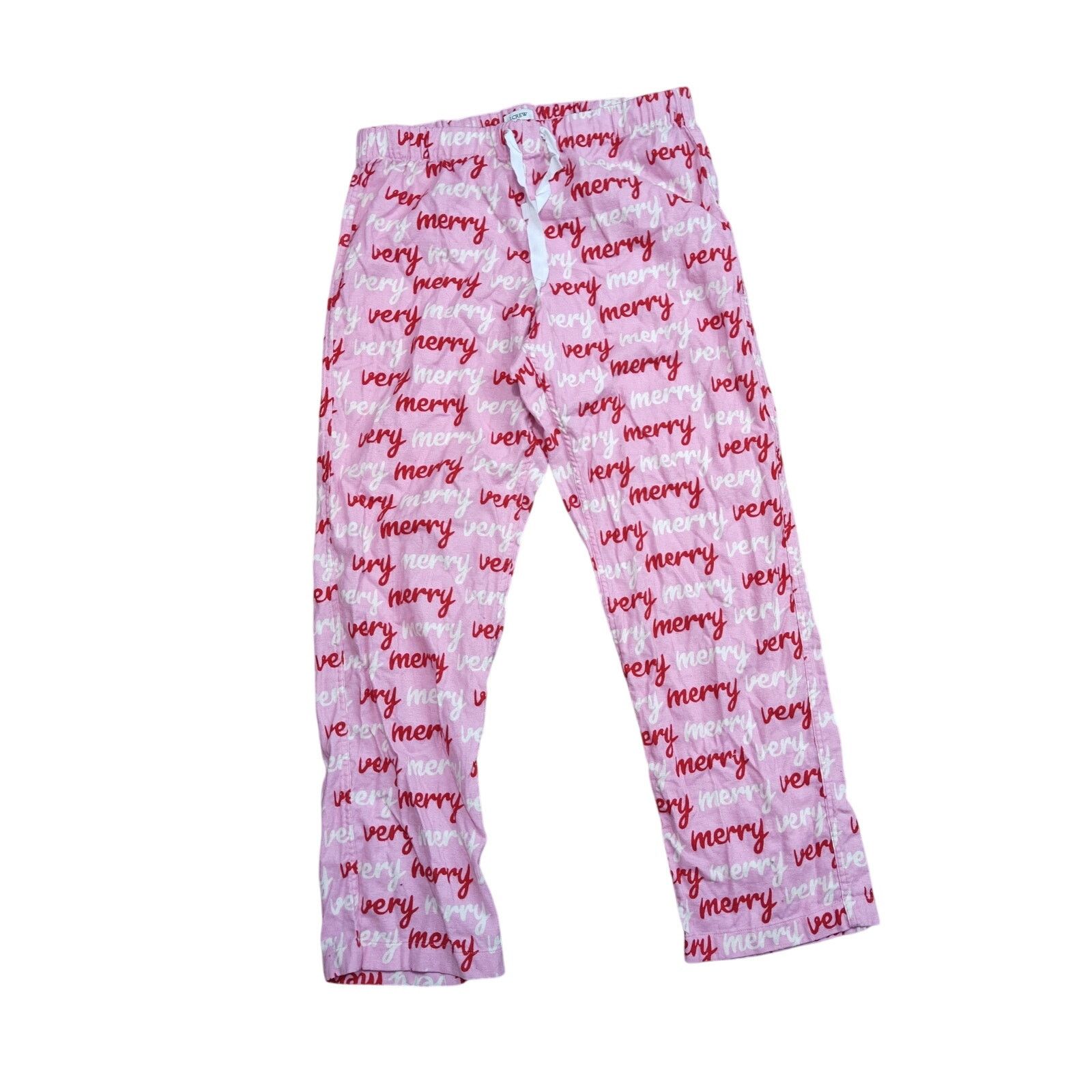 J.Crew J Crew Pink Red White Merry Holiday Pajama Set Lounge Medium Size ONE SIZE - 3 Thumbnail