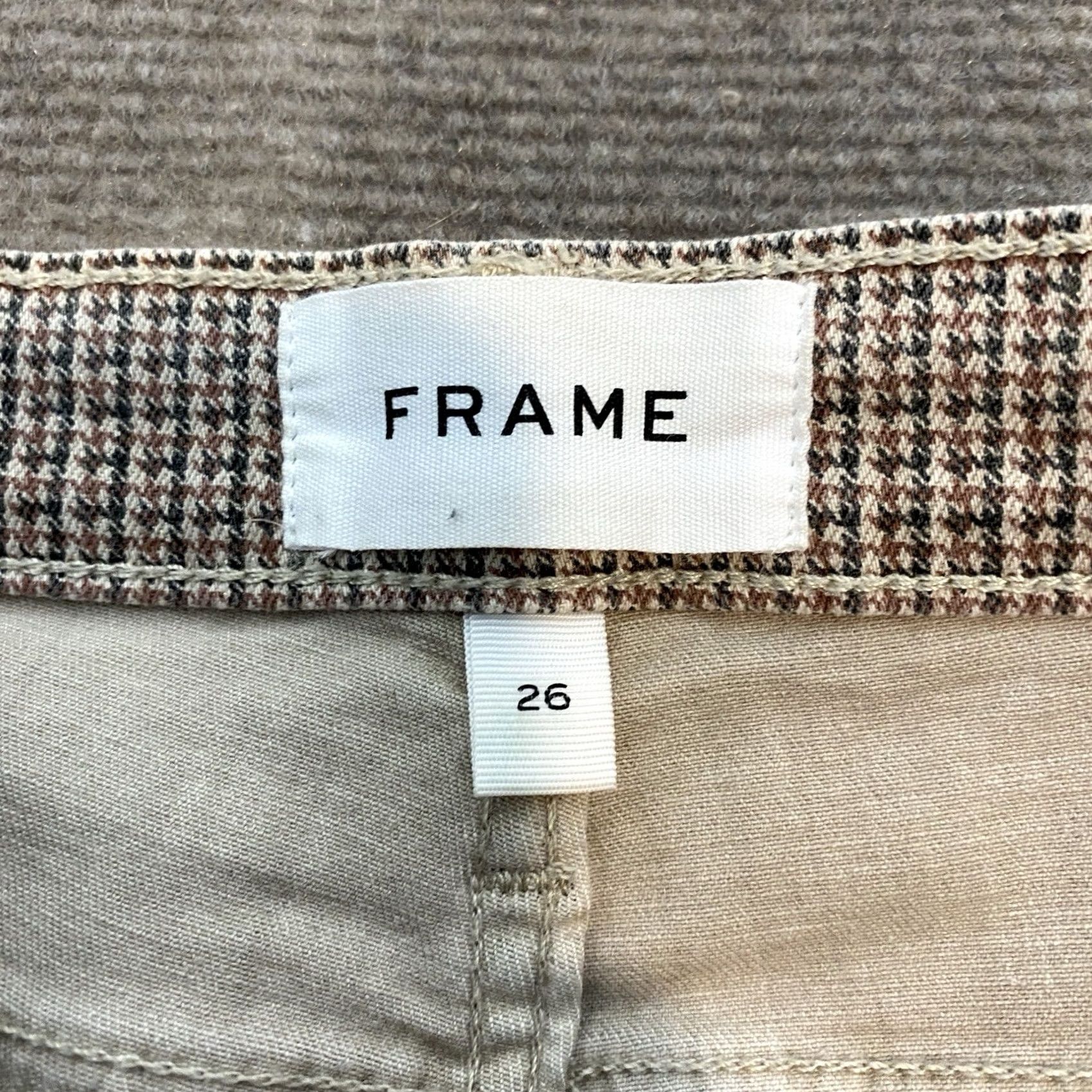 Frame FRAME Le High Skinny Jeans Womens 26 Tawny Houndstooth Stretch 26x29 Denim Zipper Slim Multicolor 90s? Size 26" / US 2 / IT 38 - 4 Thumbnail